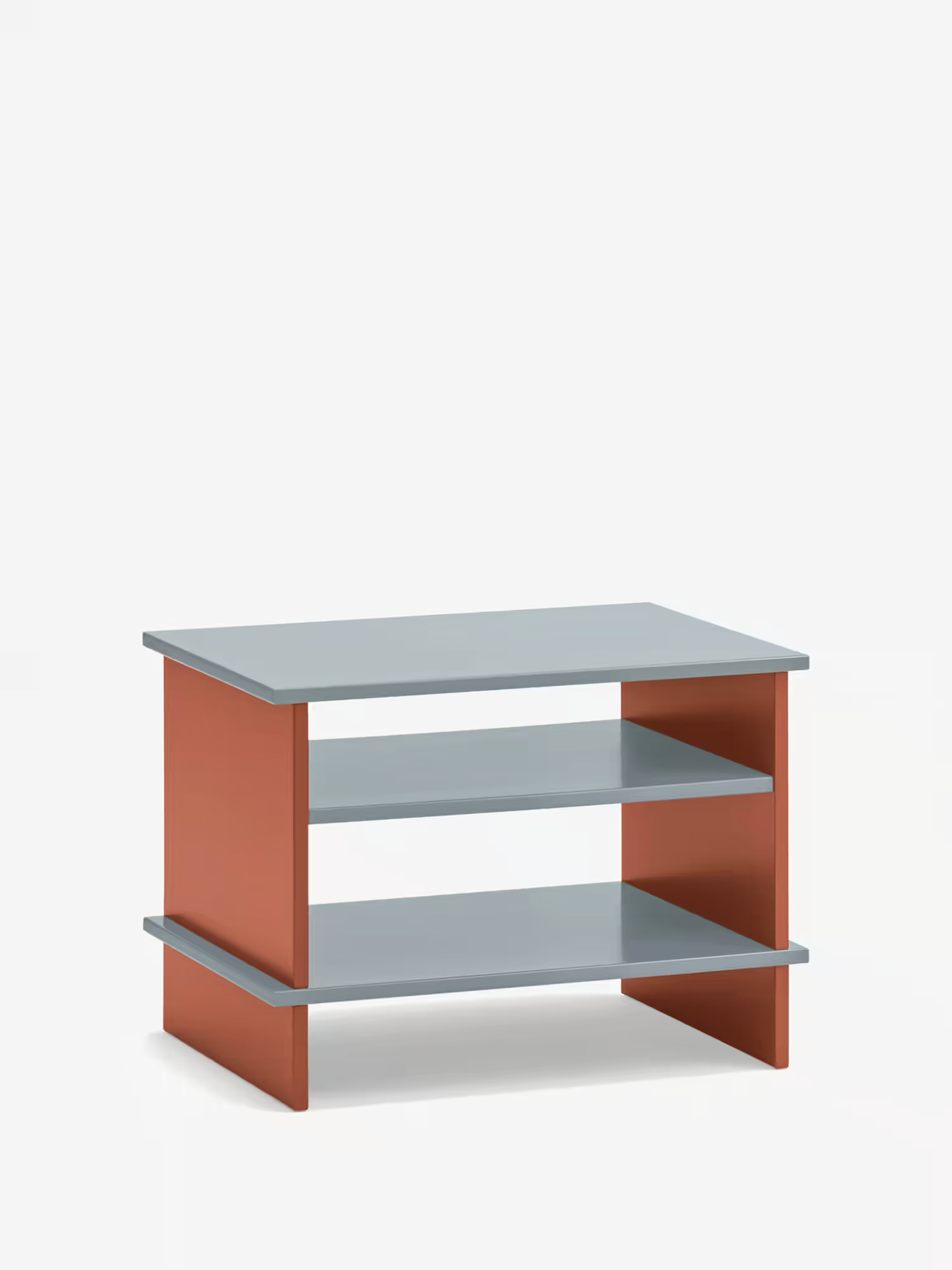 Inari comodino in mdf laccato bicolore - terracotta e carta da zucchero 54 x 40 cm