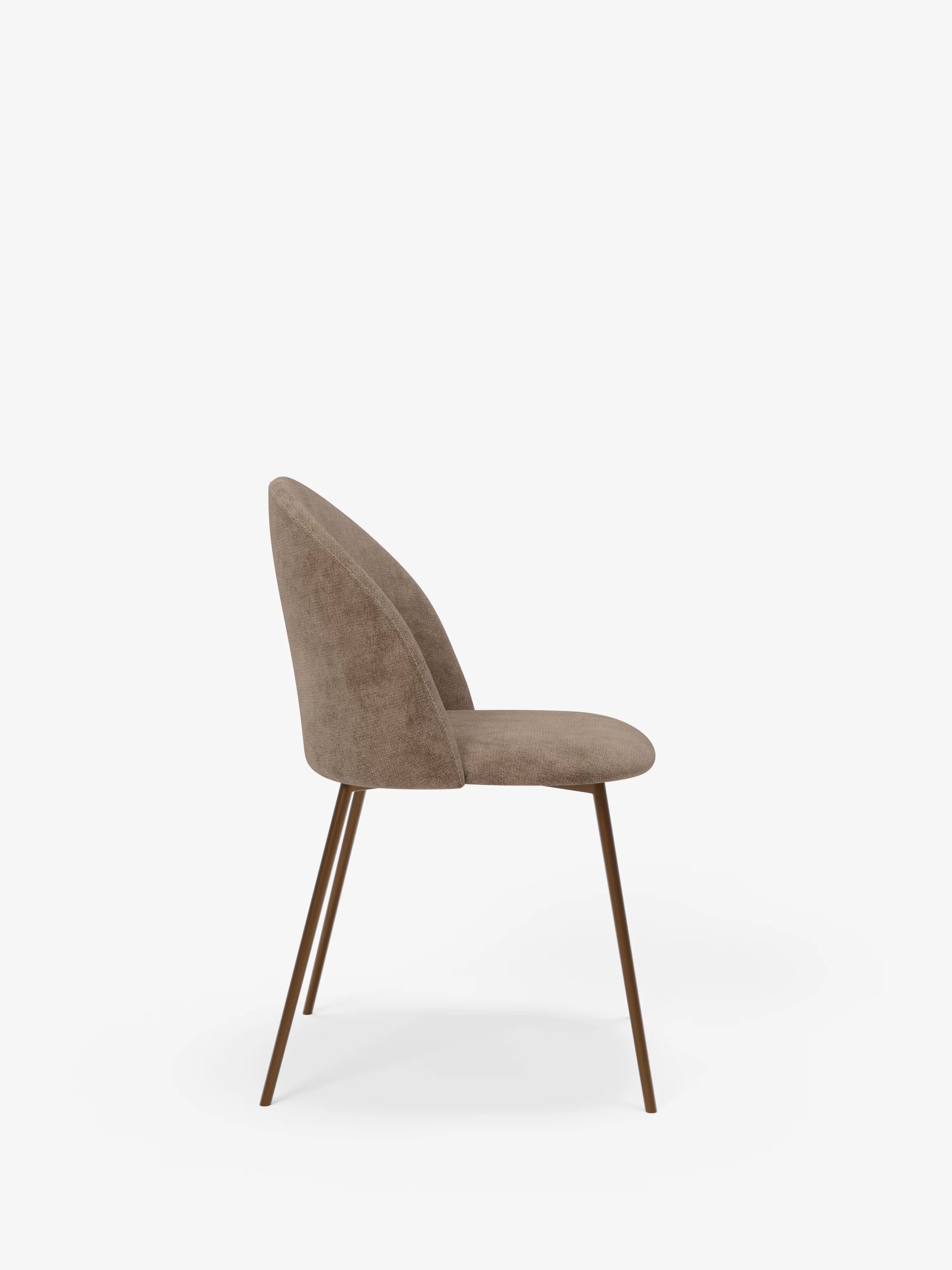 Karen chaise en velours côtelé marron avec pieds en métal peint marron