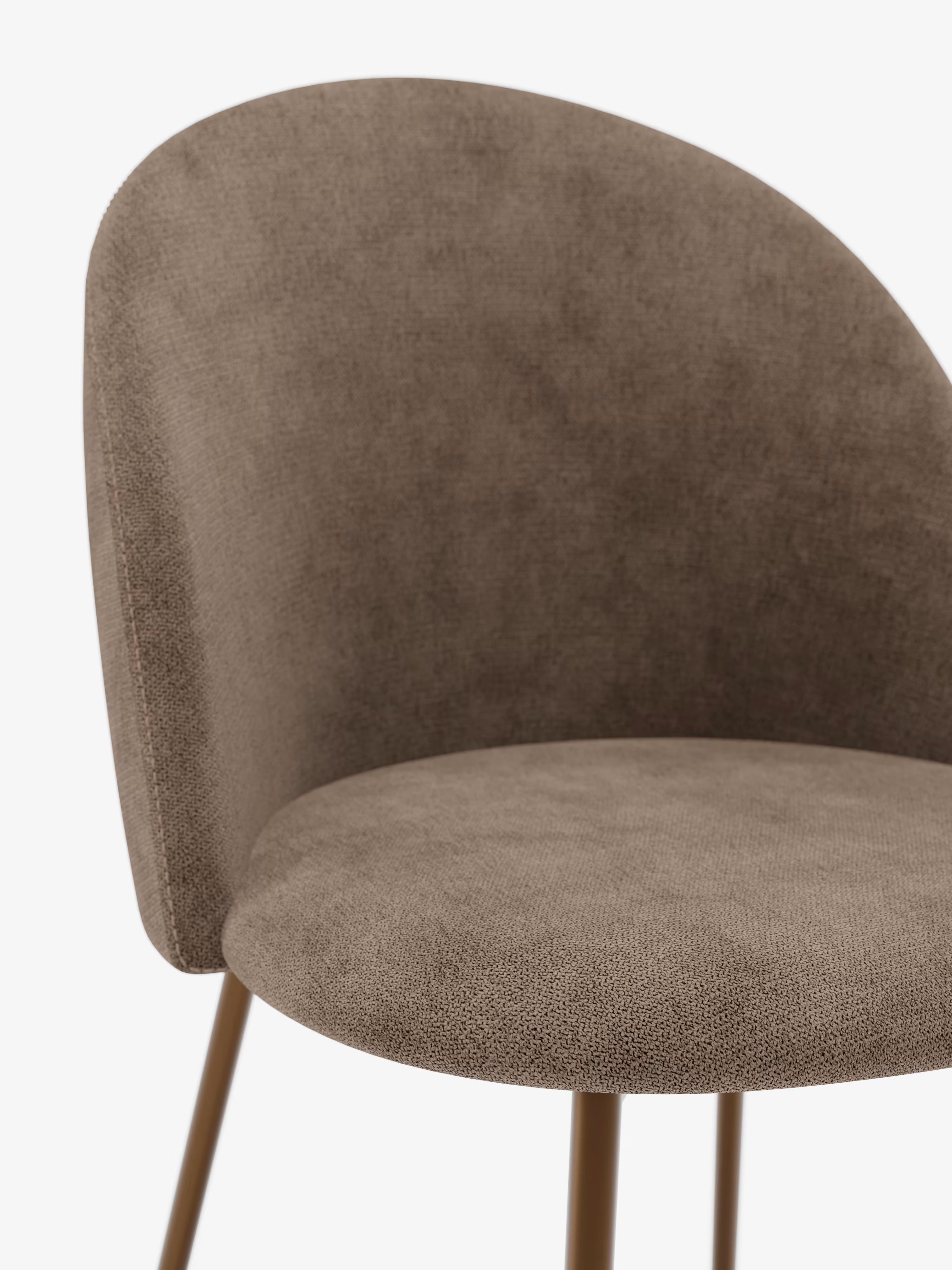 Karen chaise en velours côtelé marron avec pieds en métal peint marron