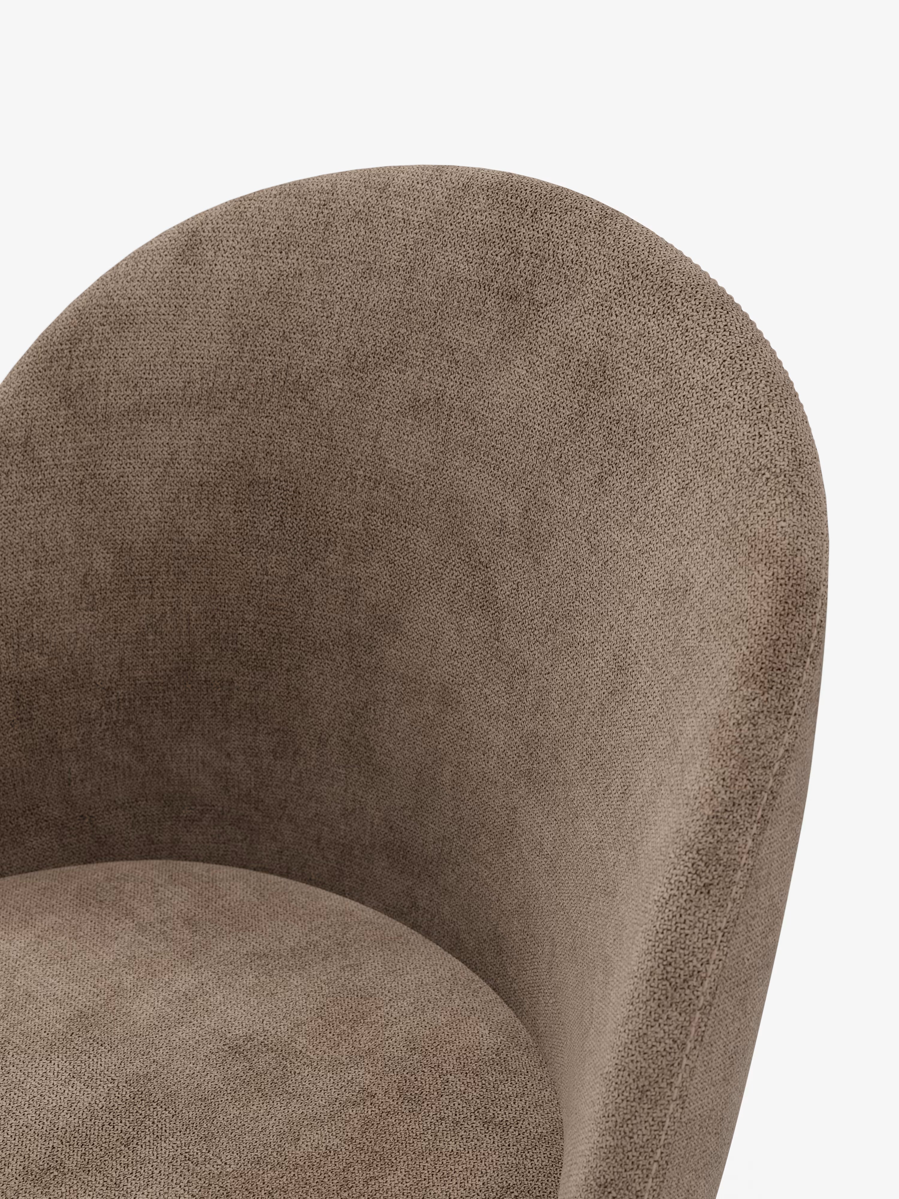 Karen chaise en velours côtelé marron avec pieds en métal peint marron