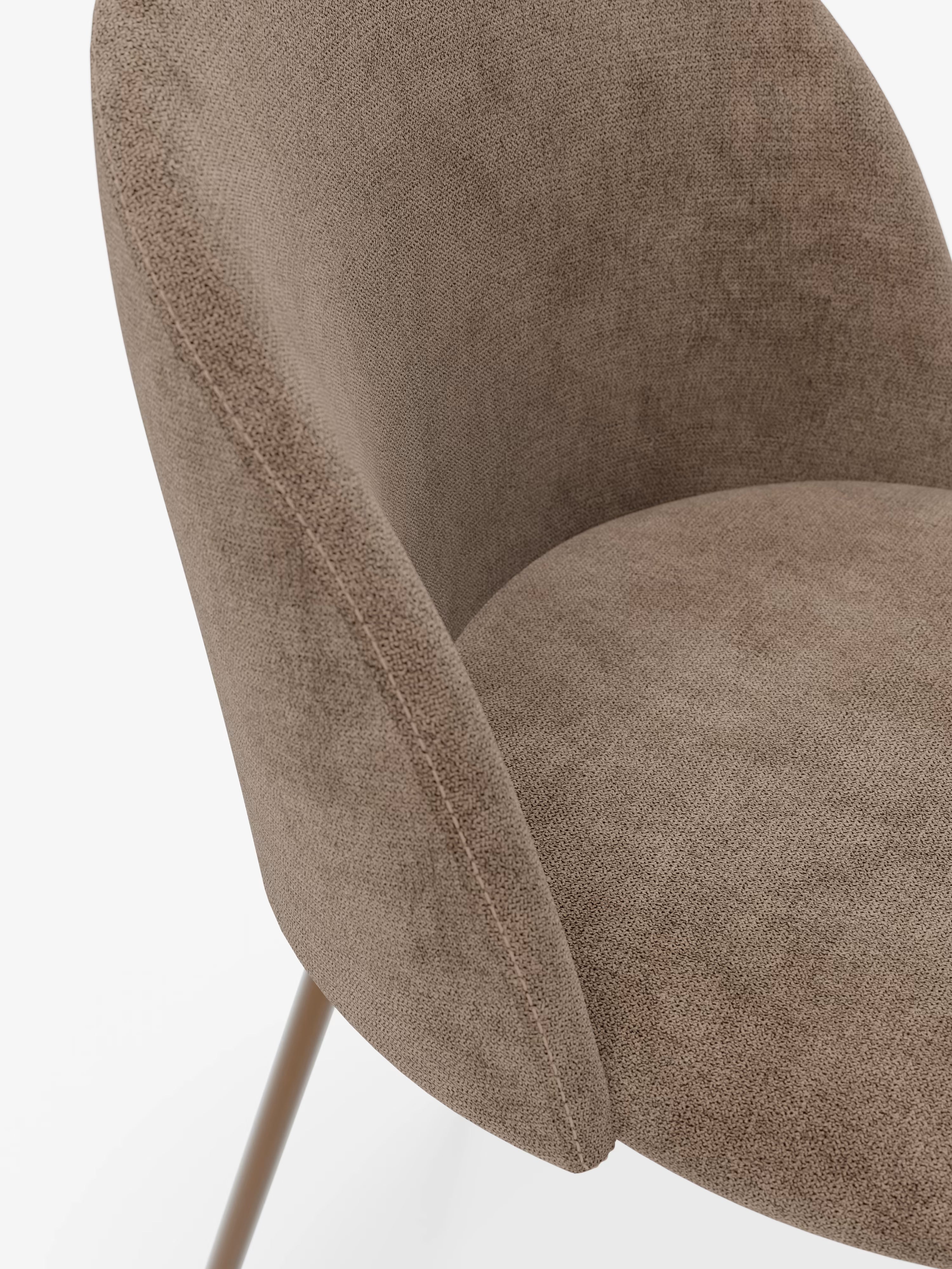 Karen chaise en velours côtelé marron avec pieds en métal peint marron
