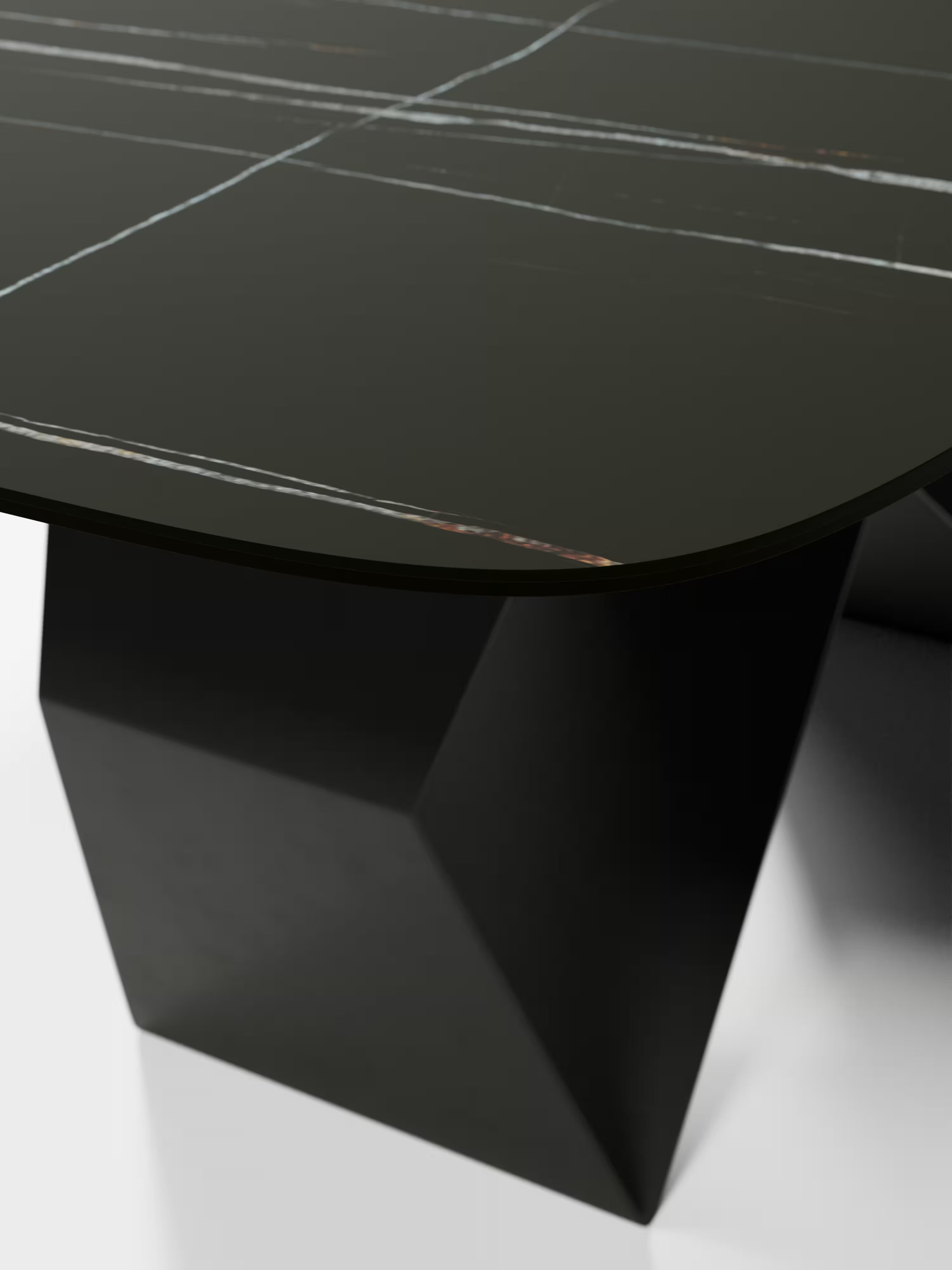 Karl mesa de comedor rectangular 210x110 cm con sobre de cerámica efecto mármol