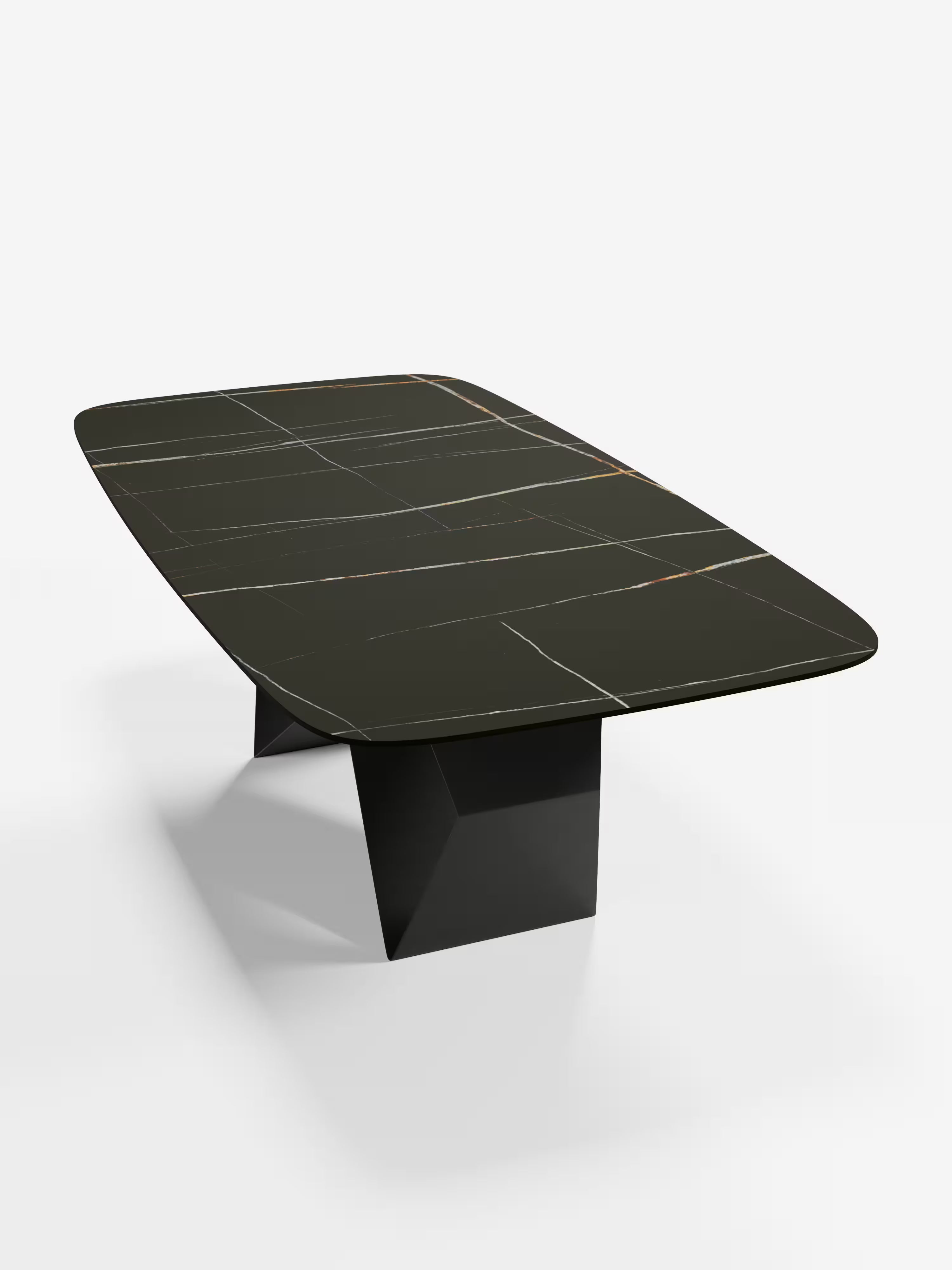 Karl mesa de comedor rectangular 210x110 cm con sobre de cerámica efecto mármol