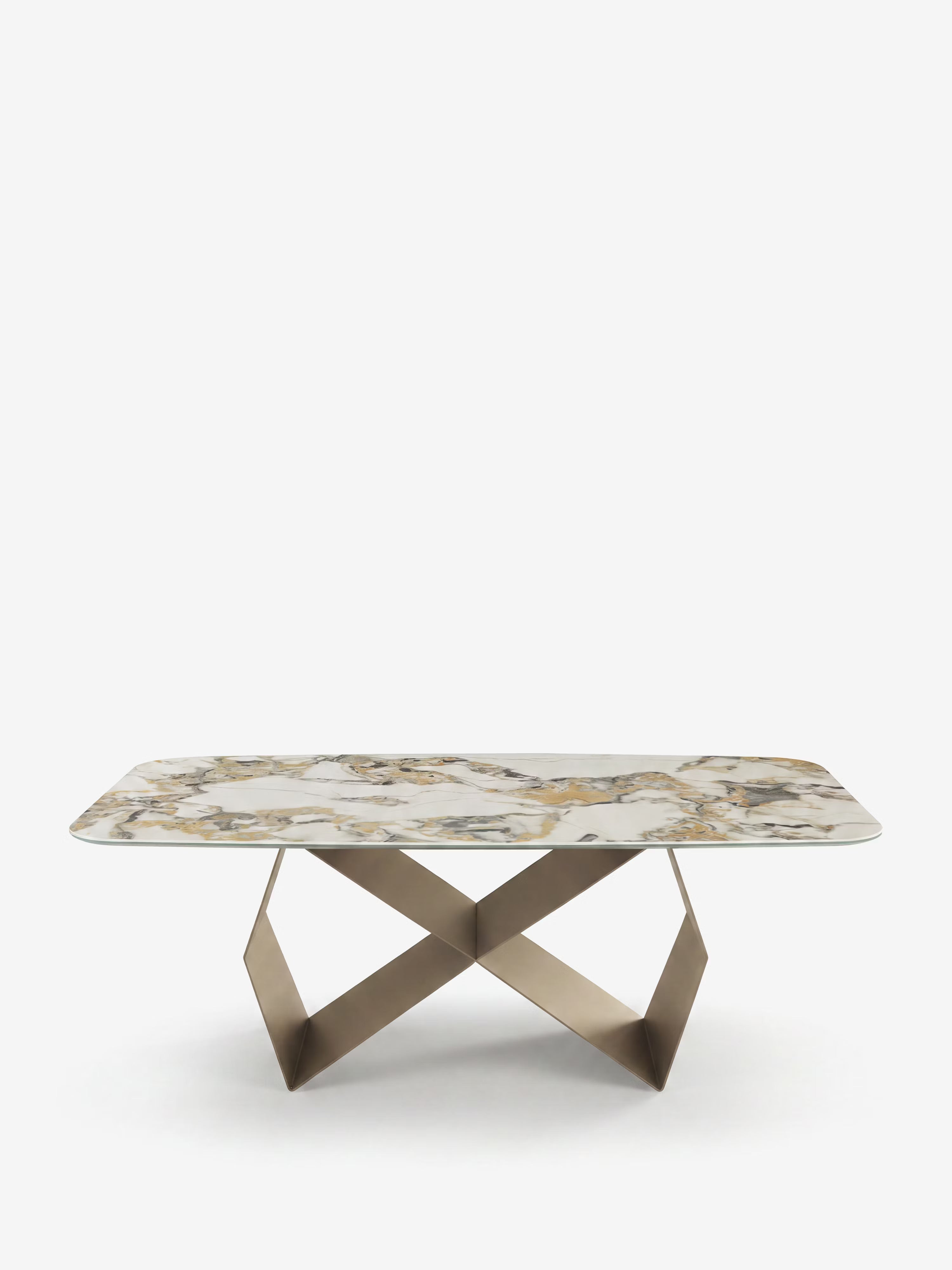 Karl mesa de comedor rectangular 210x110 cm con sobre de cerámica efecto mármol