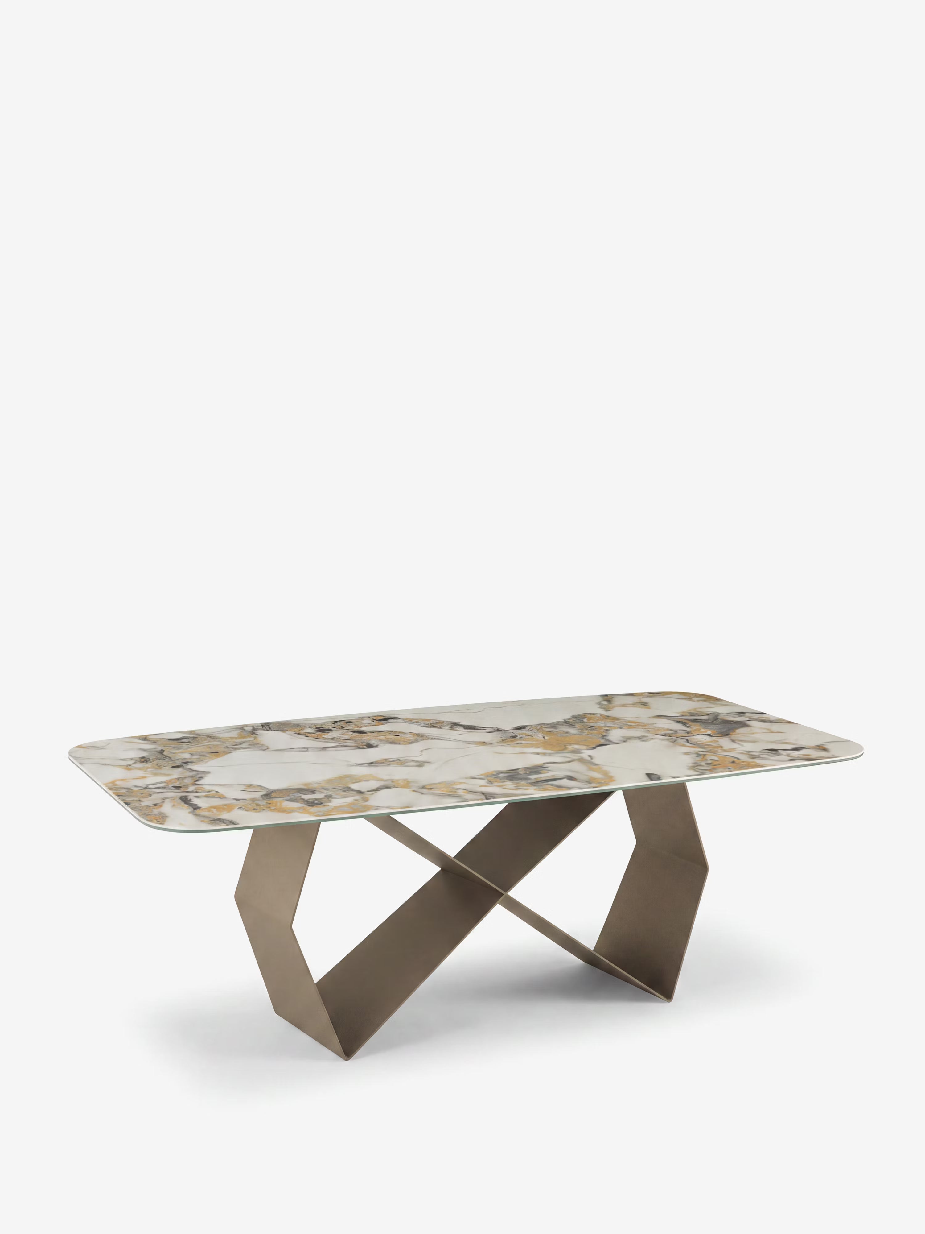 Karl mesa de comedor rectangular 210x110 cm con sobre de cerámica efecto mármol