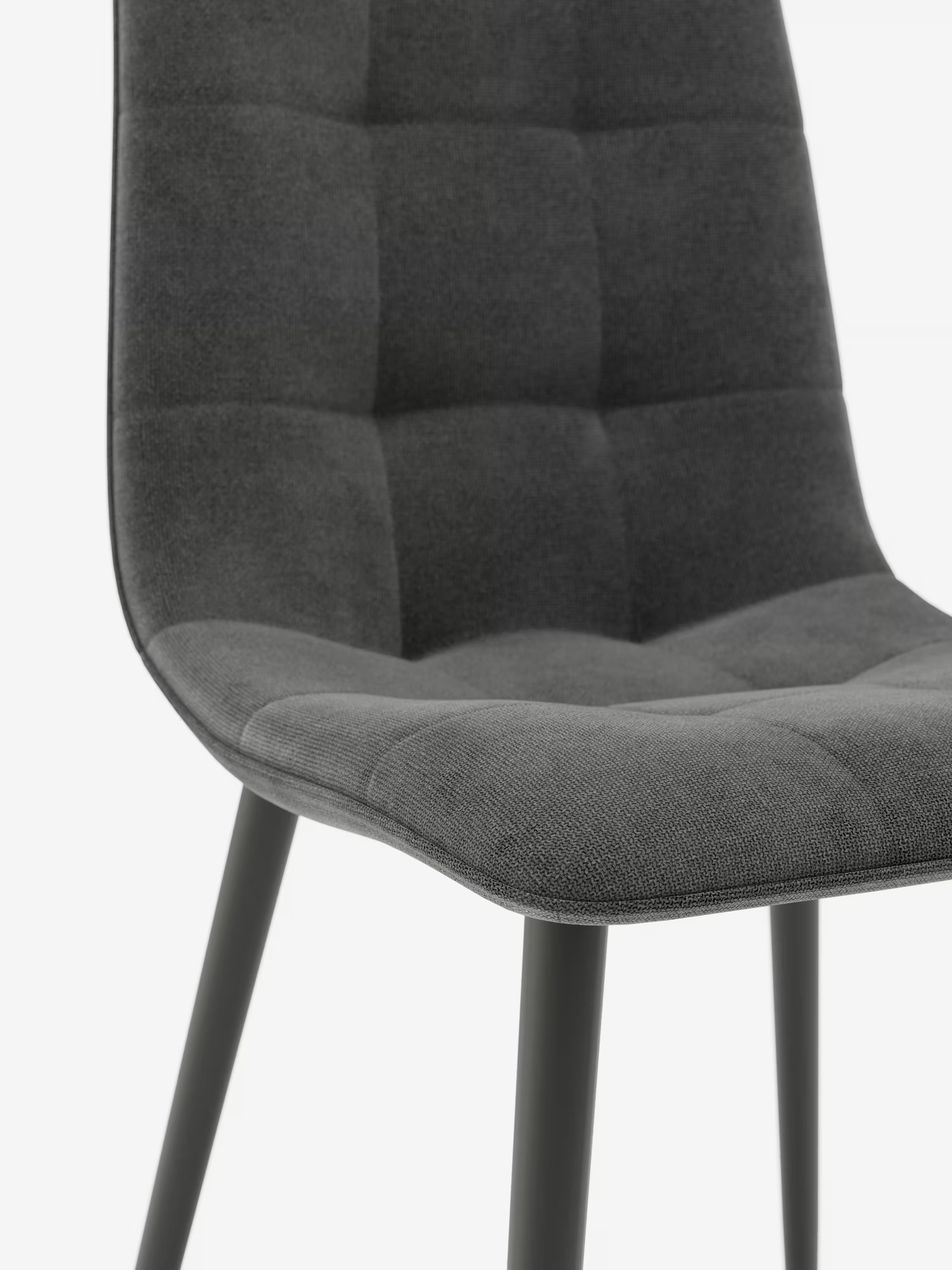 Chaise Katerine en tissu velours côtelé gris foncé avec structure noire – moderne et confortable