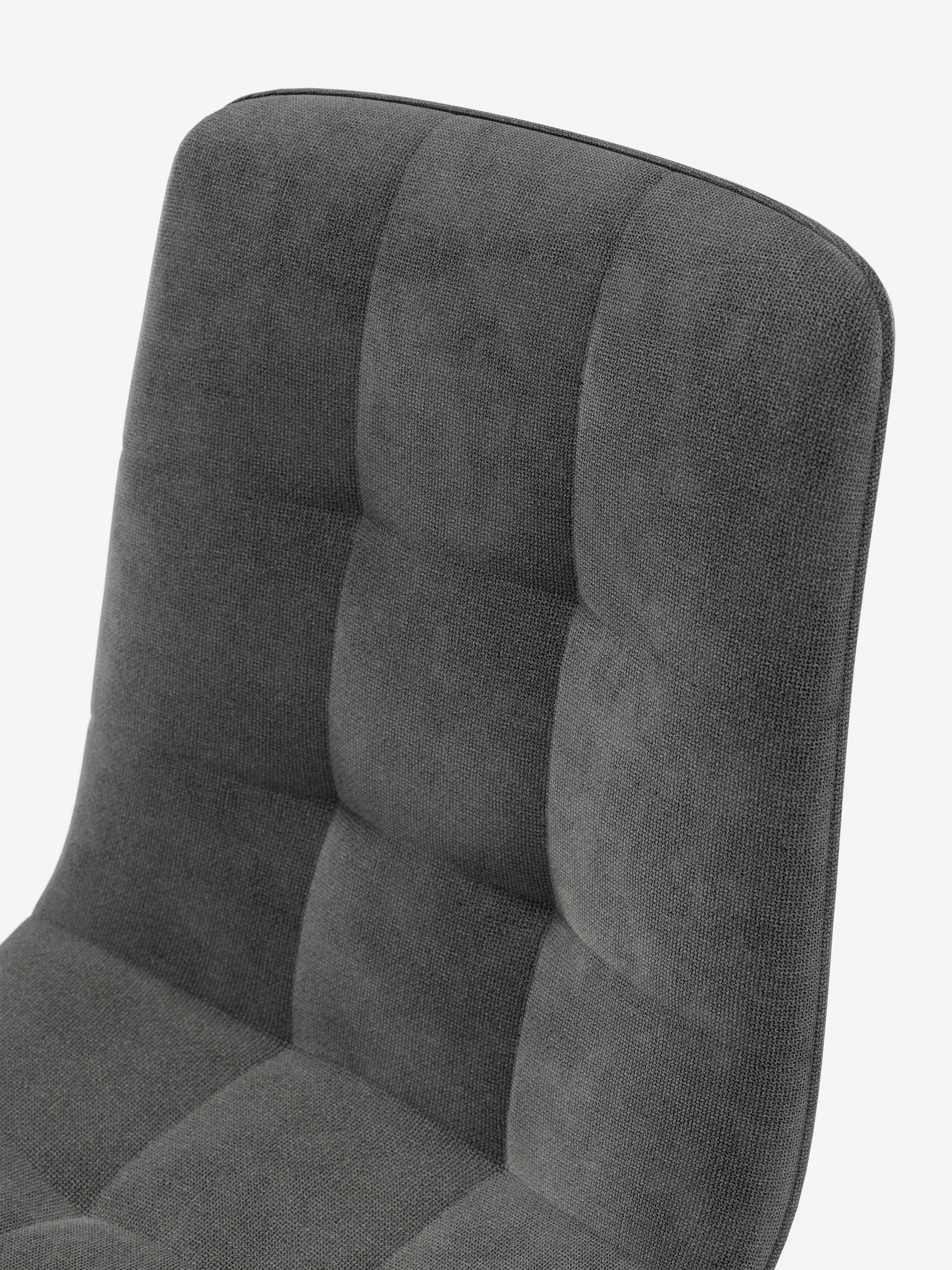 Chaise Katerine en tissu velours côtelé gris foncé avec structure noire – moderne et confortable