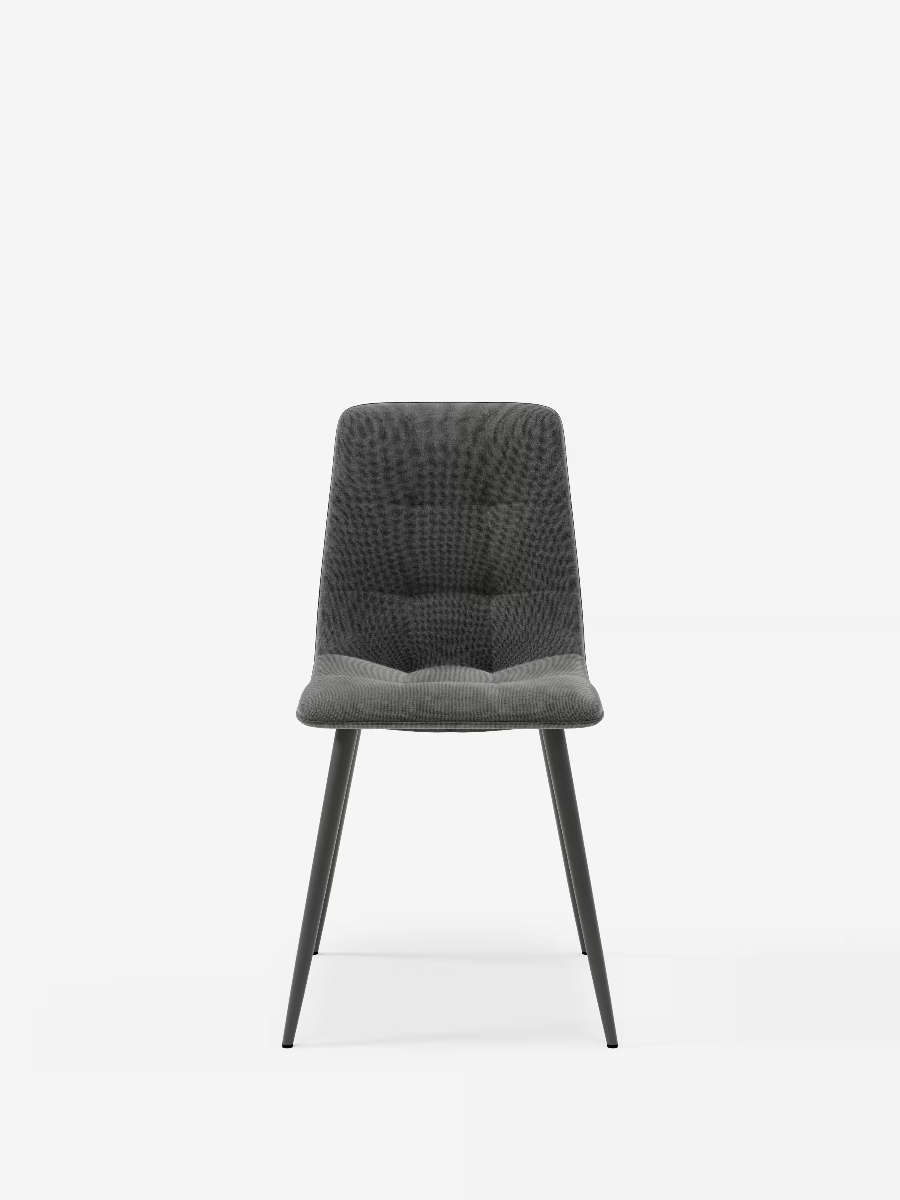Chaise Katerine en tissu velours côtelé gris foncé avec structure noire – moderne et confortable