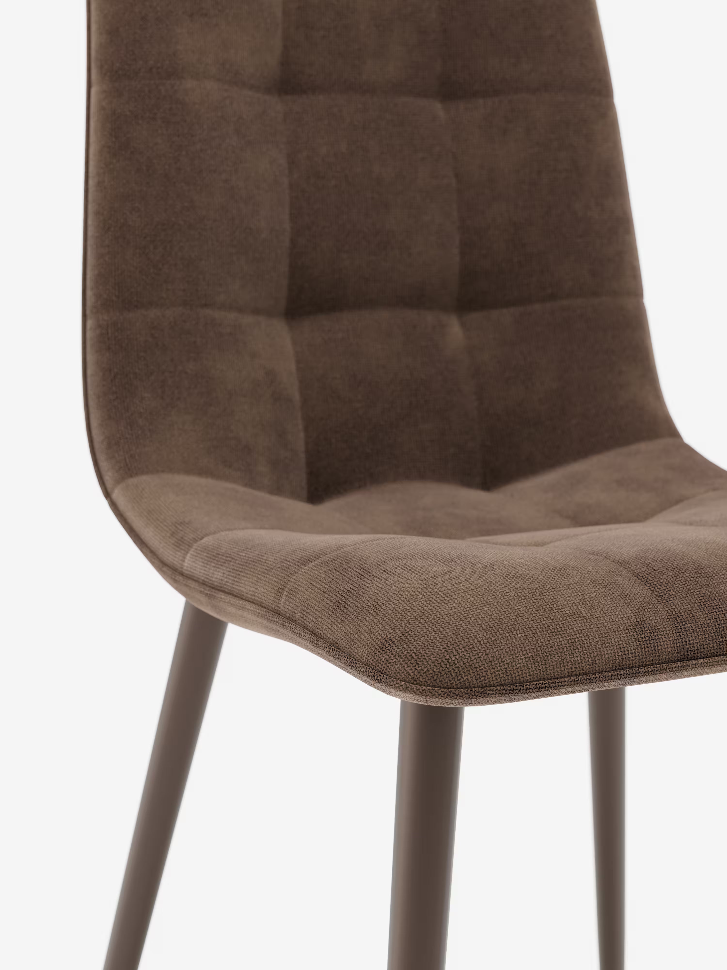 Katerine Stuhl aus Chenille und Beinen aus braunem Metall – modern und komfortabel