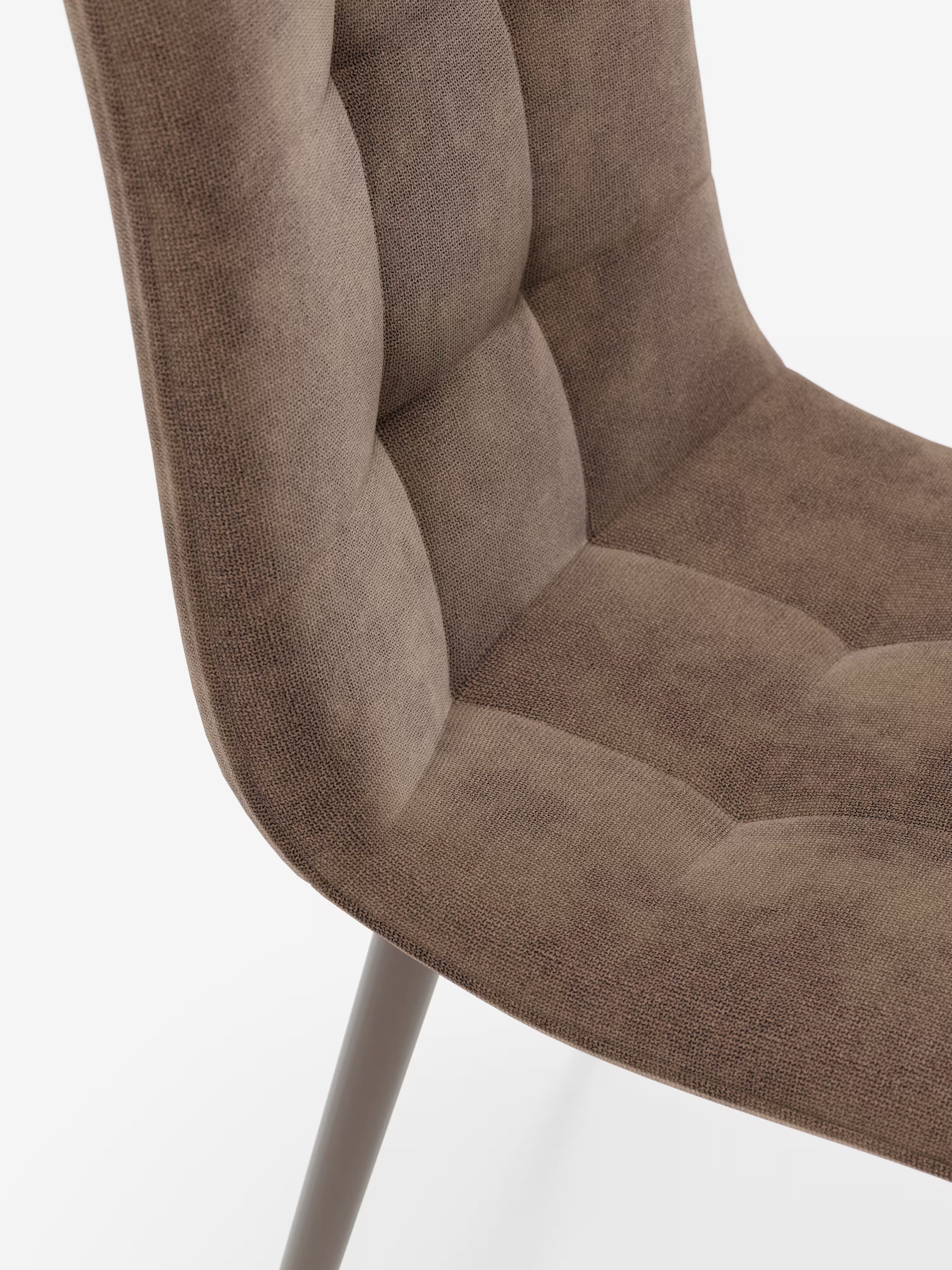 Katerine Stuhl aus Chenille und Beinen aus braunem Metall – modern und komfortabel