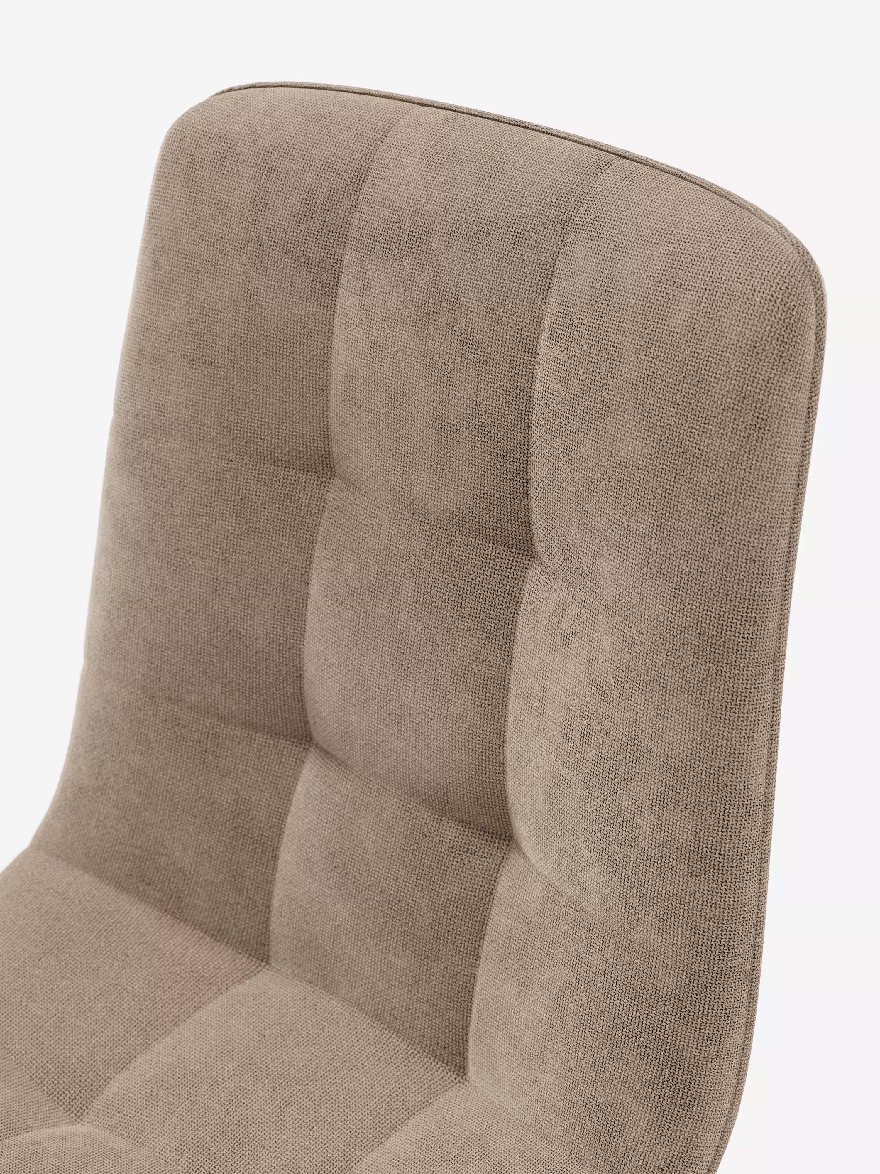 Chaise Katerine en velours côtelé taupe avec pieds en métal laqué blanc