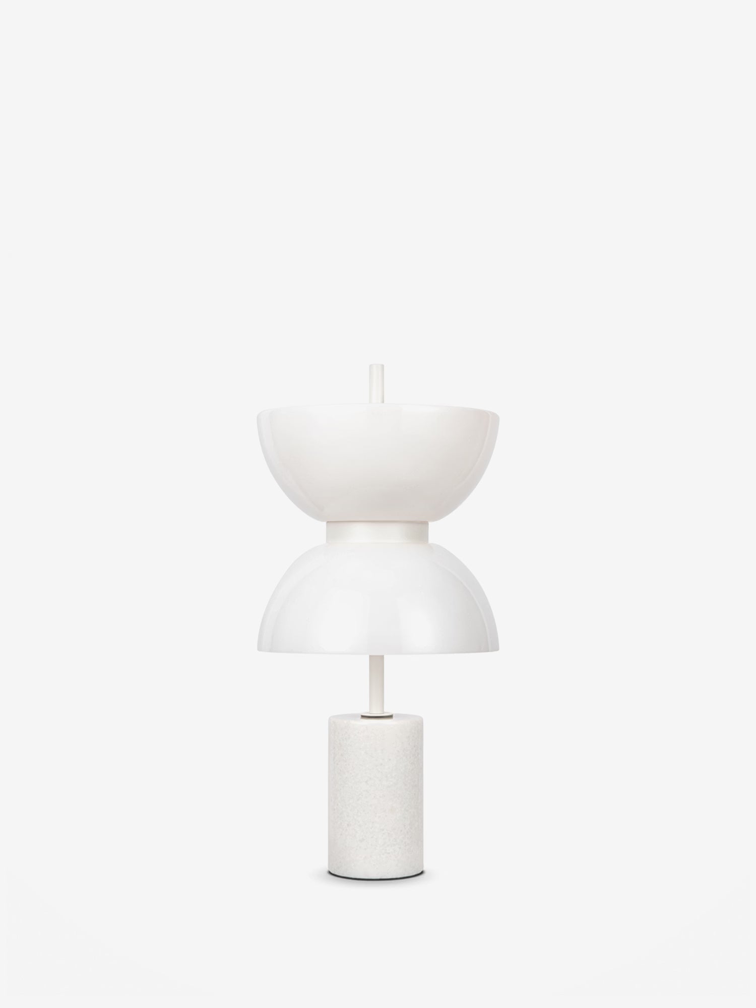 Kyoto Lampada da tavolo a led - design moderno e stile giapponese in vetro bianco e marmo naturale