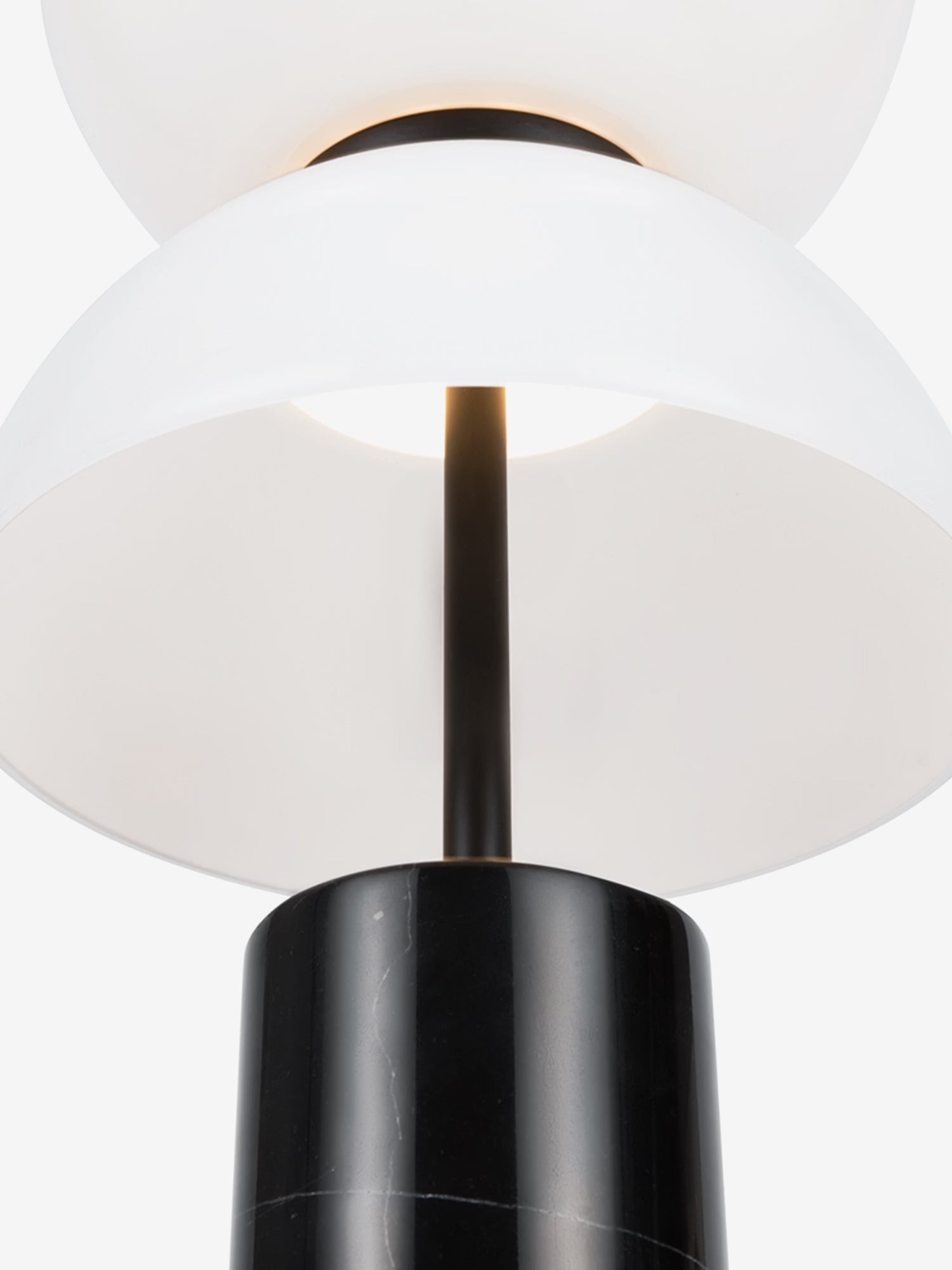 Kyoto Lampada da tavolo a led - design moderno e stile giapponese in vetro bianco e marmo naturale