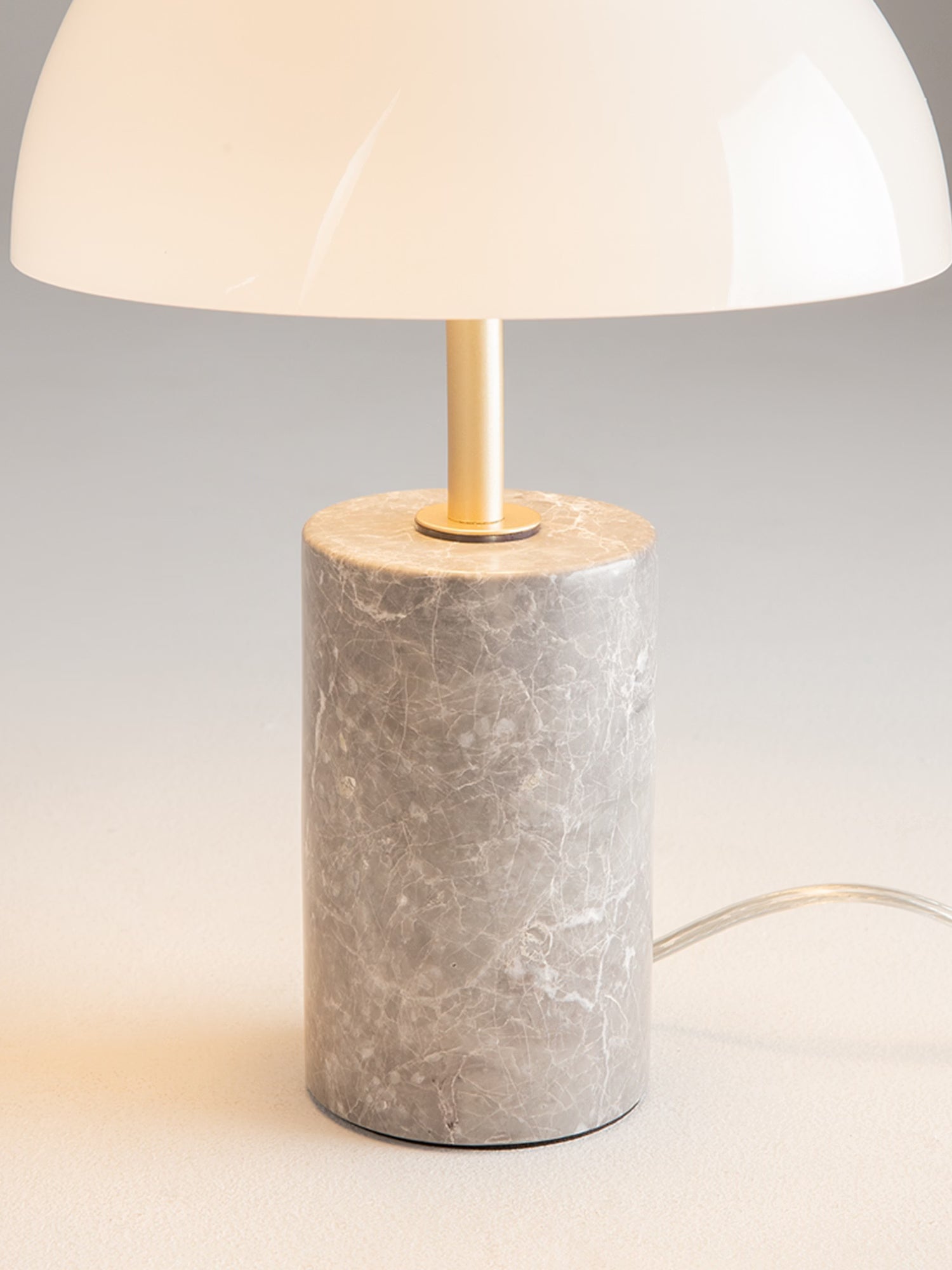 Kyoto Lampada da tavolo a led - design moderno e stile giapponese in vetro bianco e marmo naturale