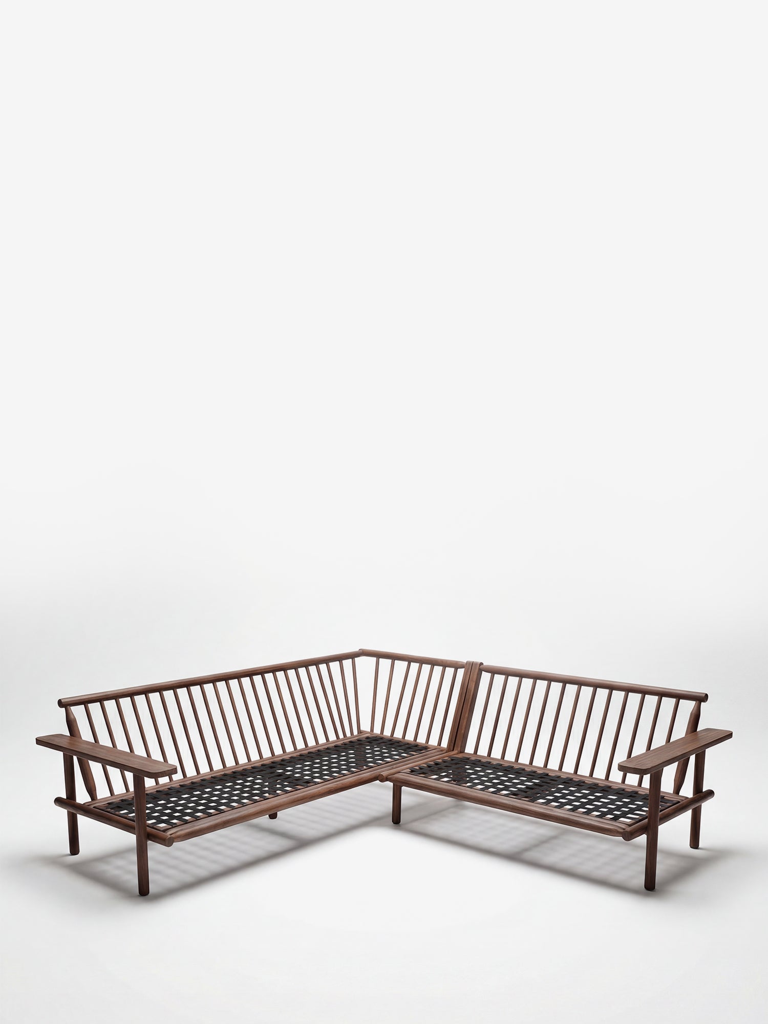 Velar Sofá angular de exterior de madera de acacia con cojines color arena