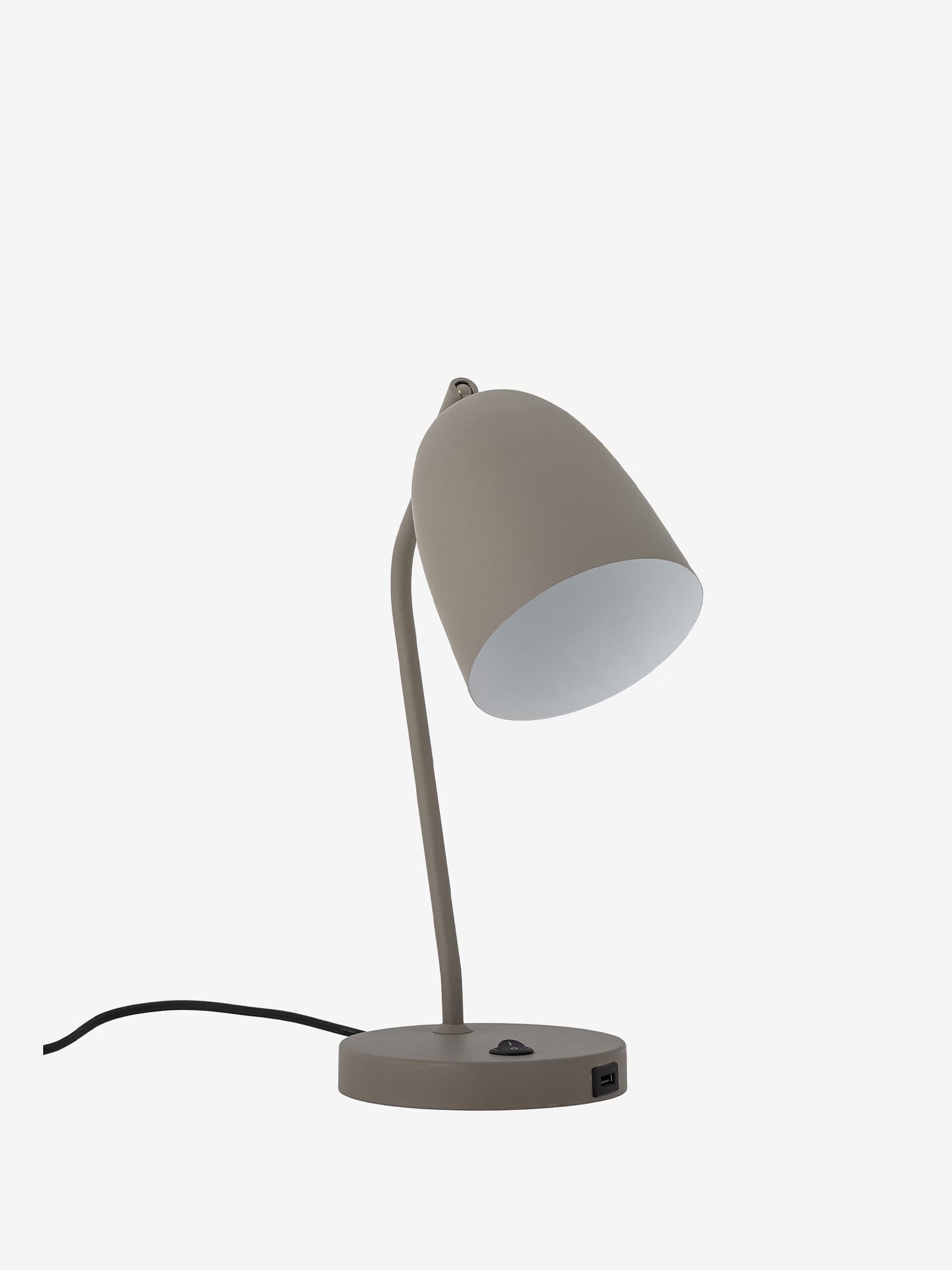 Lemar Lampada da tavolo in metallo grigio - porta USB e paralume orientabile