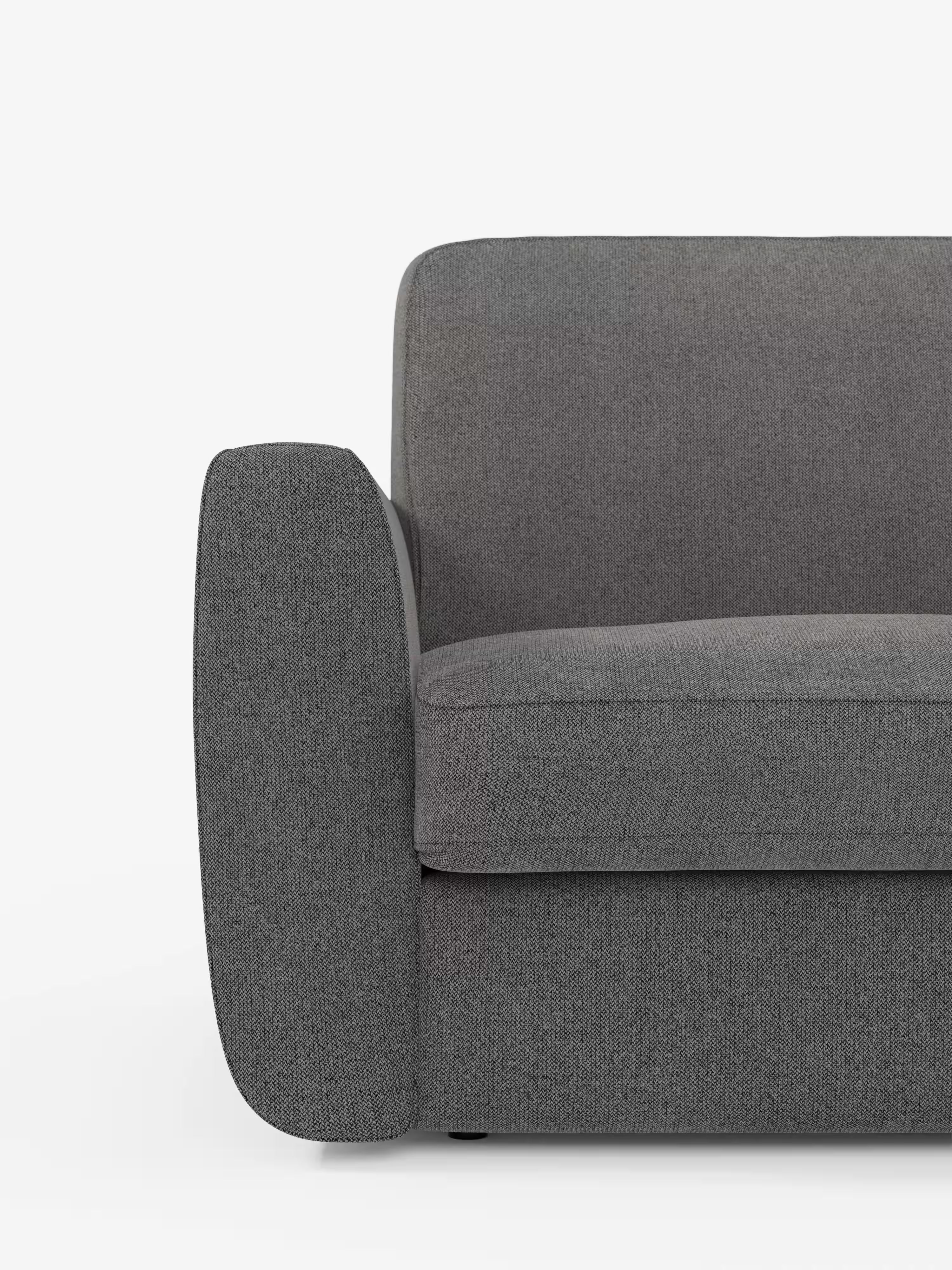 Leonida divano letto sfoderabile 3 posti - materasso alto 18 cm incluso e vano porta-cuscini in Tessuto Smacchiabile