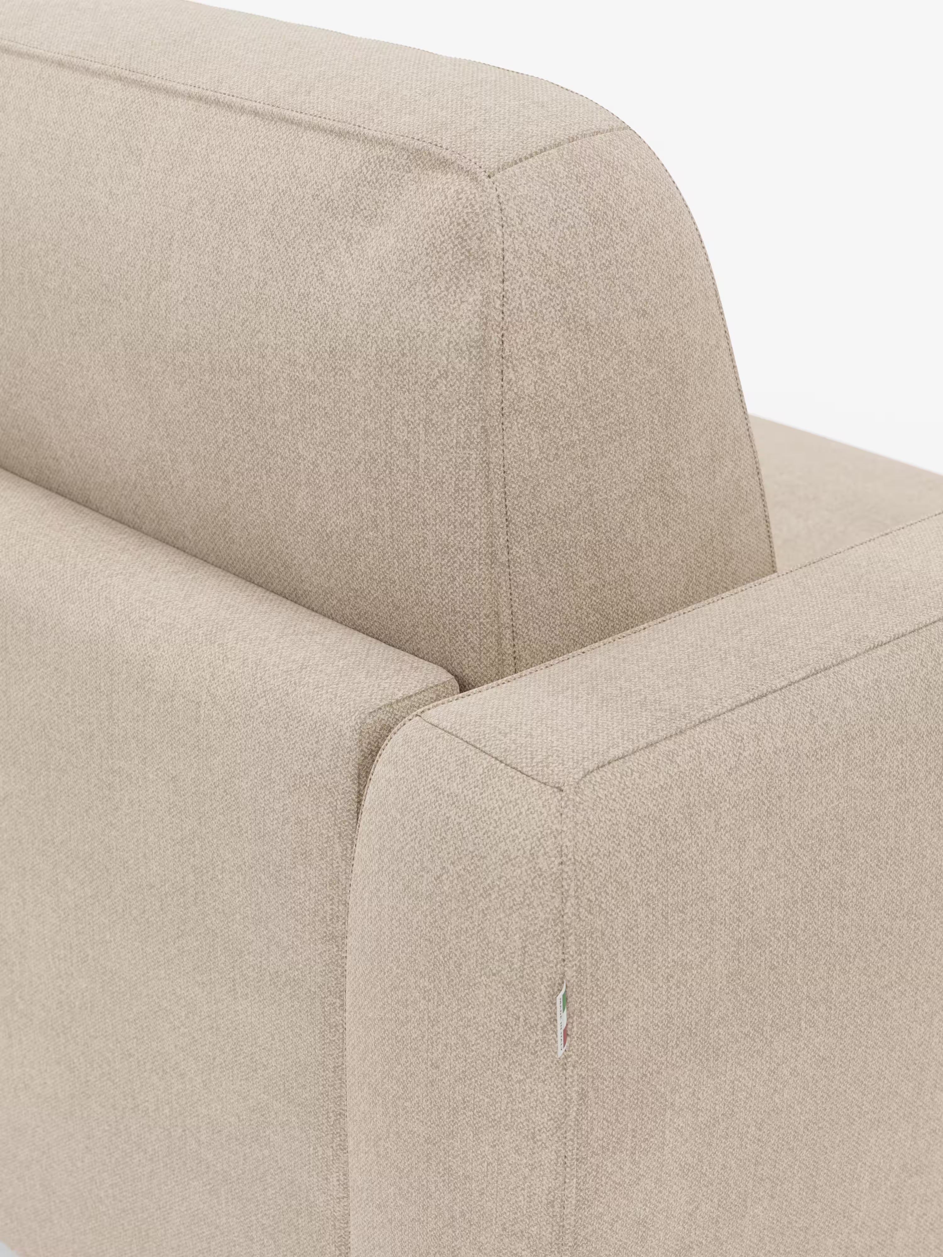 Leonida divano letto sfoderabile 3 posti - materasso alto 18 cm incluso e vano porta-cuscini in Tessuto Smacchiabile