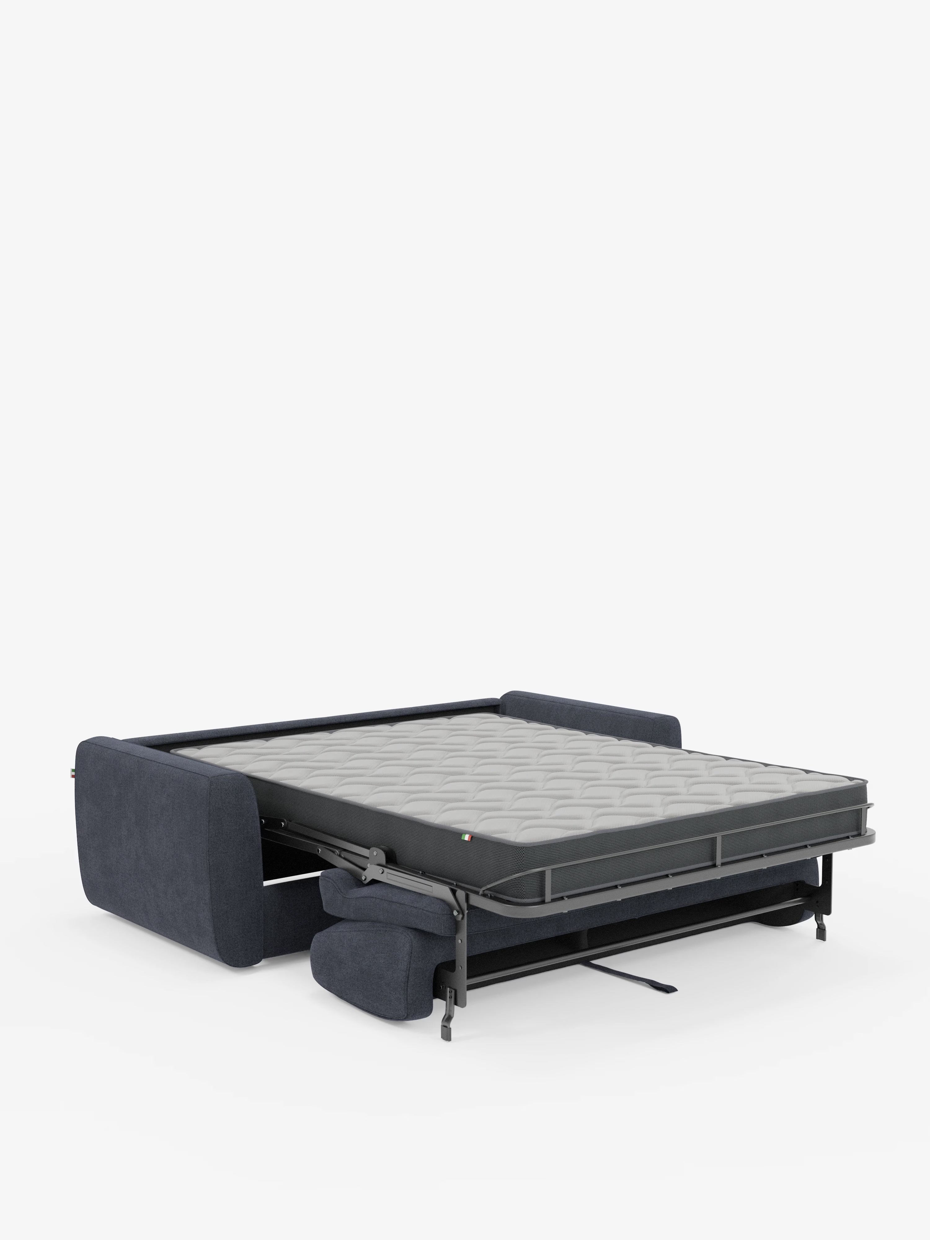 Leonida divano letto sfoderabile 3 posti - materasso alto 18 cm incluso e vano porta-cuscini in Tessuto Smacchiabile