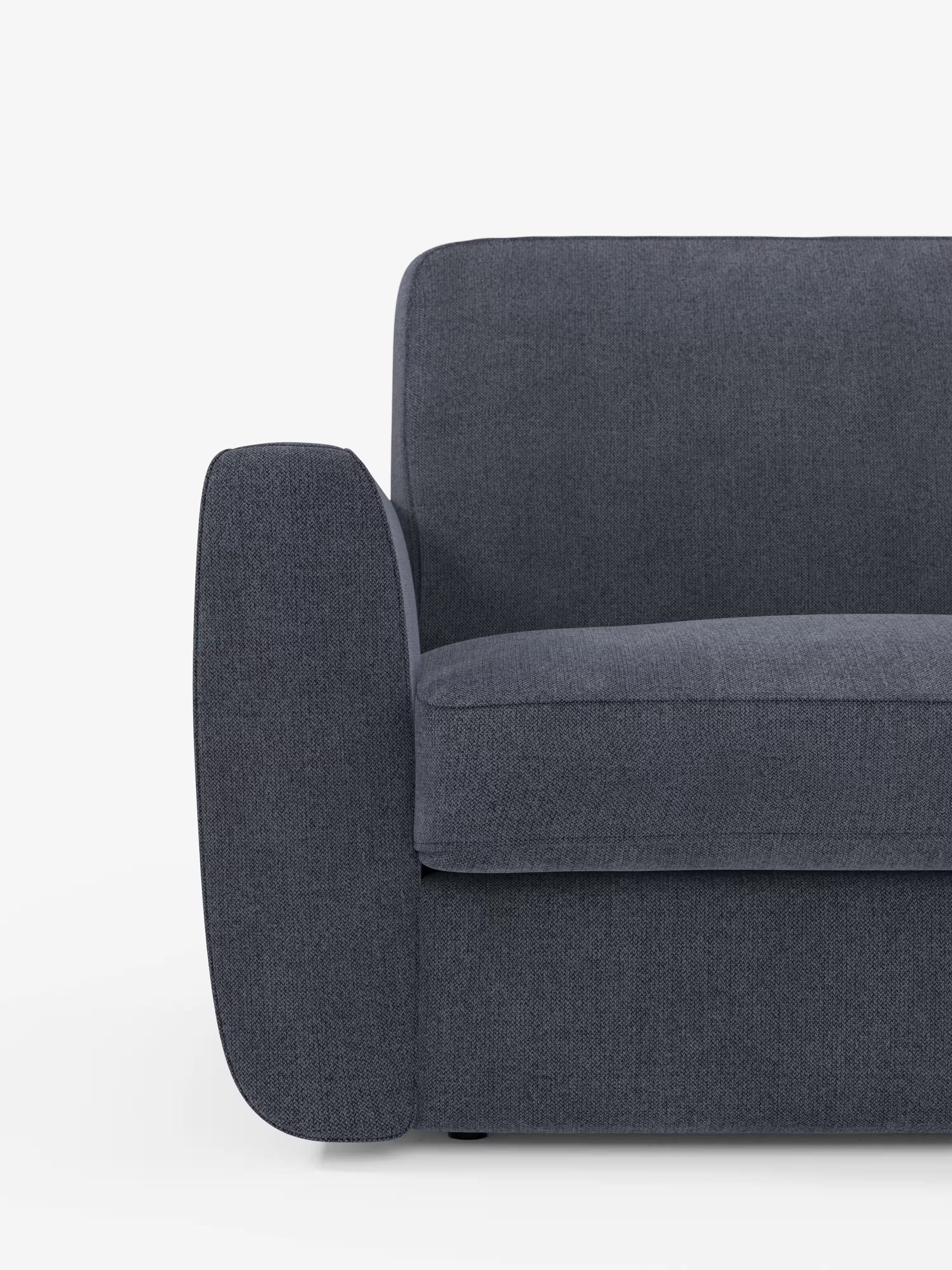 Leonida divano letto sfoderabile 3 posti - materasso alto 18 cm incluso e vano porta-cuscini in Tessuto Smacchiabile