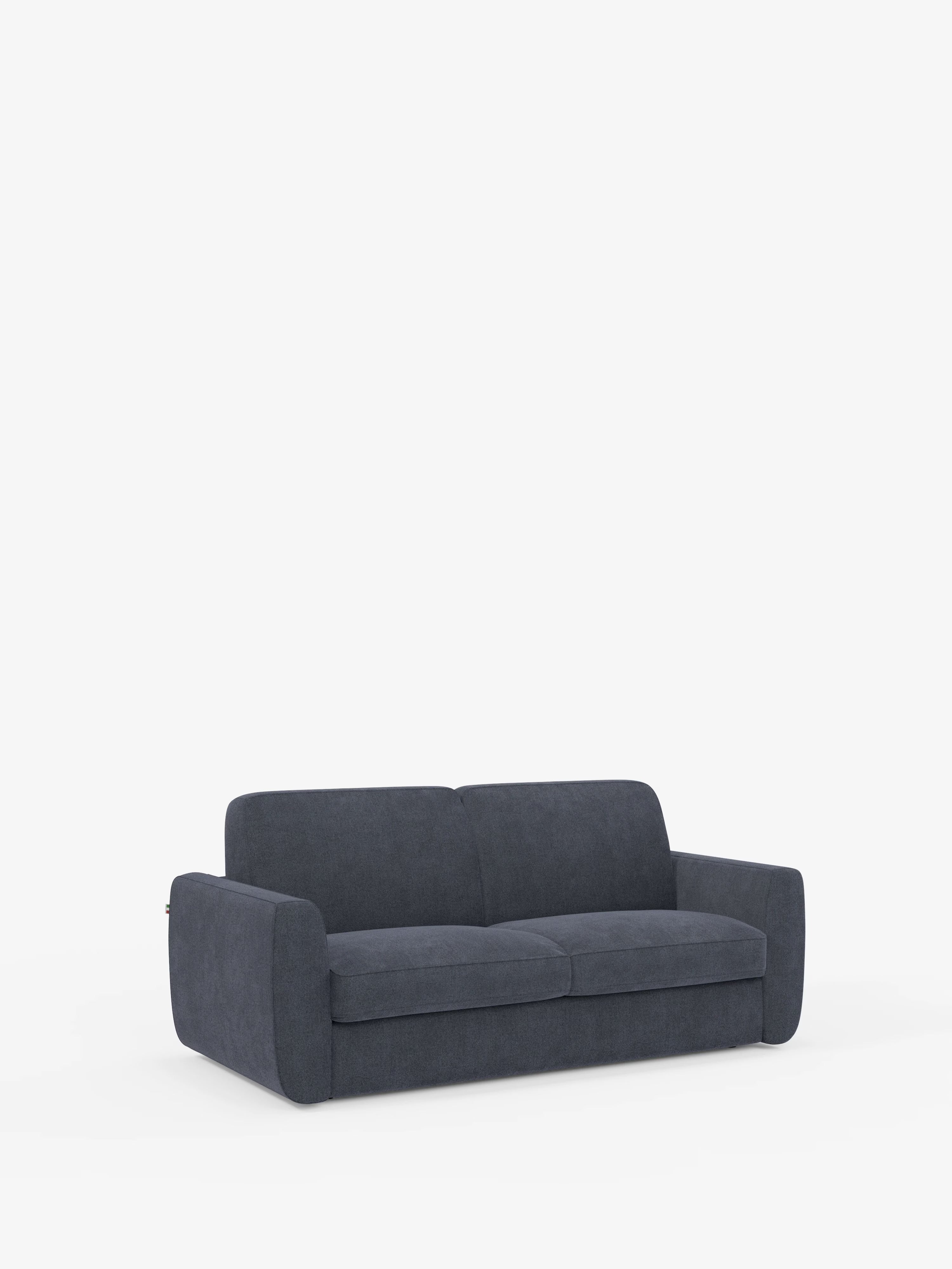 Leonida divano letto sfoderabile 3 posti - materasso alto 18 cm incluso e vano porta-cuscini in Tessuto Smacchiabile