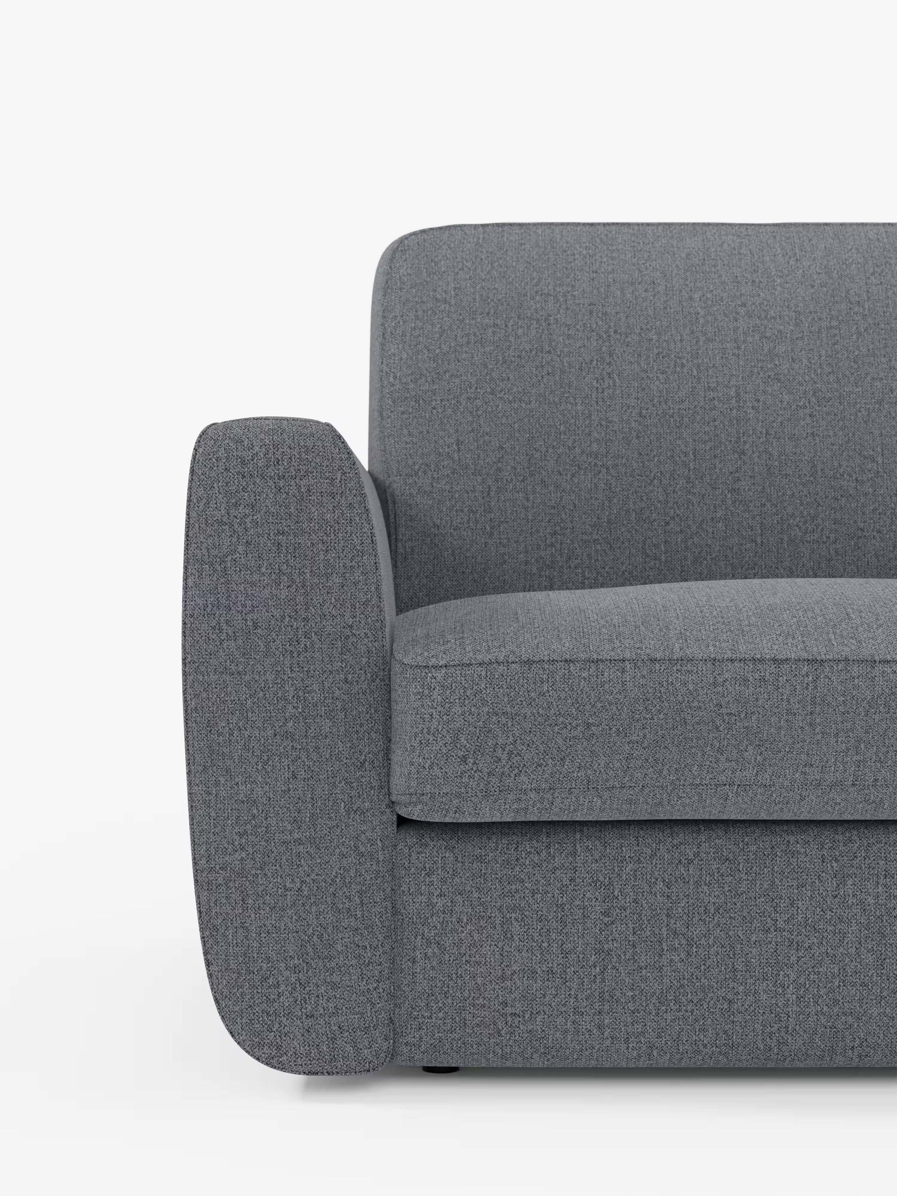 Leonida divano letto sfoderabile 3 posti - materasso alto 18 cm incluso e vano porta-cuscini in Tessuto Smacchiabile