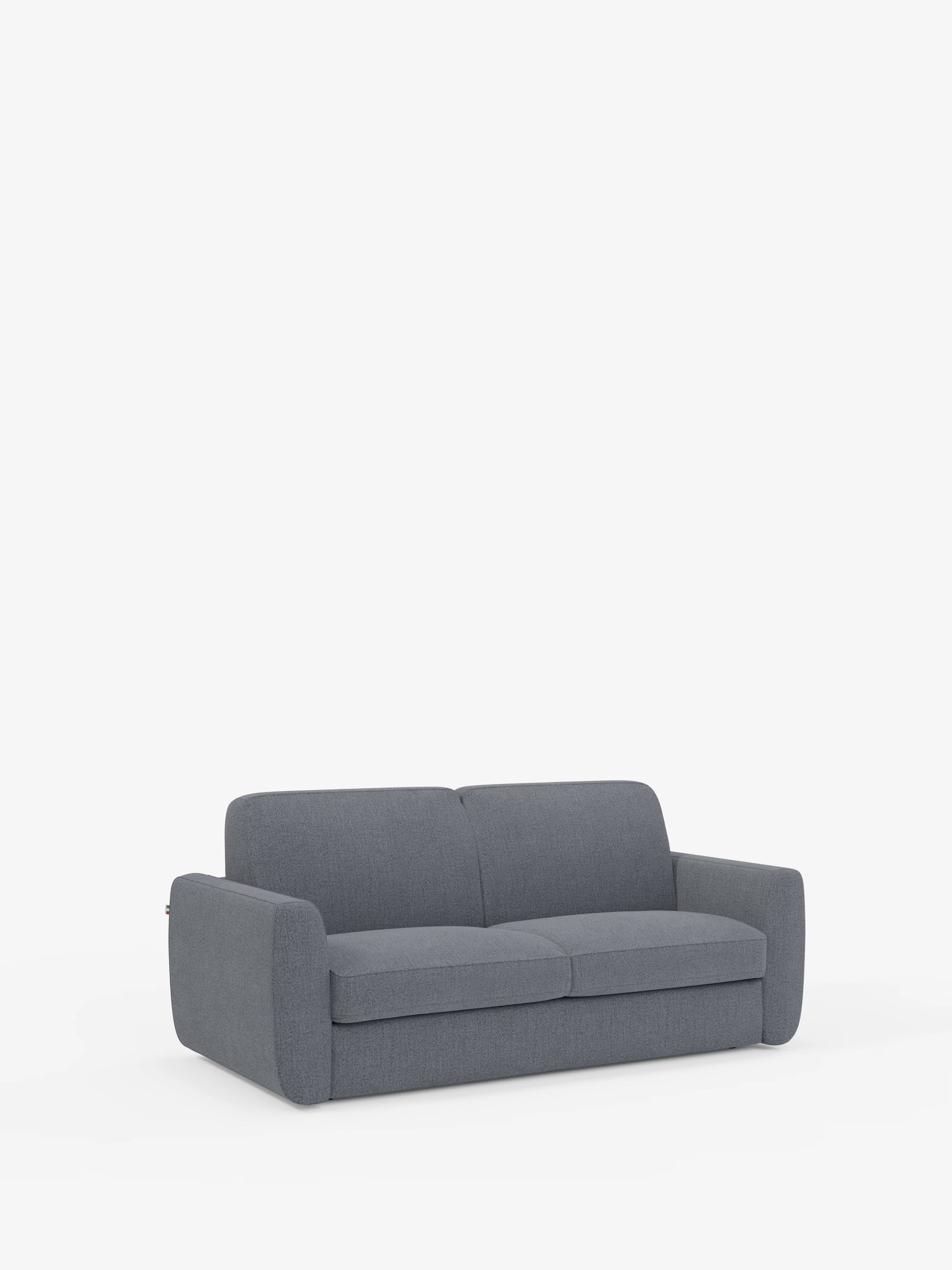 Leonida divano letto sfoderabile 3 posti - materasso alto 18 cm incluso e vano porta-cuscini in Tessuto Smacchiabile