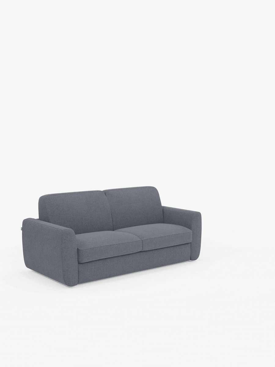 Leonida divano letto sfoderabile 3 posti - materasso alto 18 cm incluso e vano porta-cuscini in Tessuto Smacchiabile