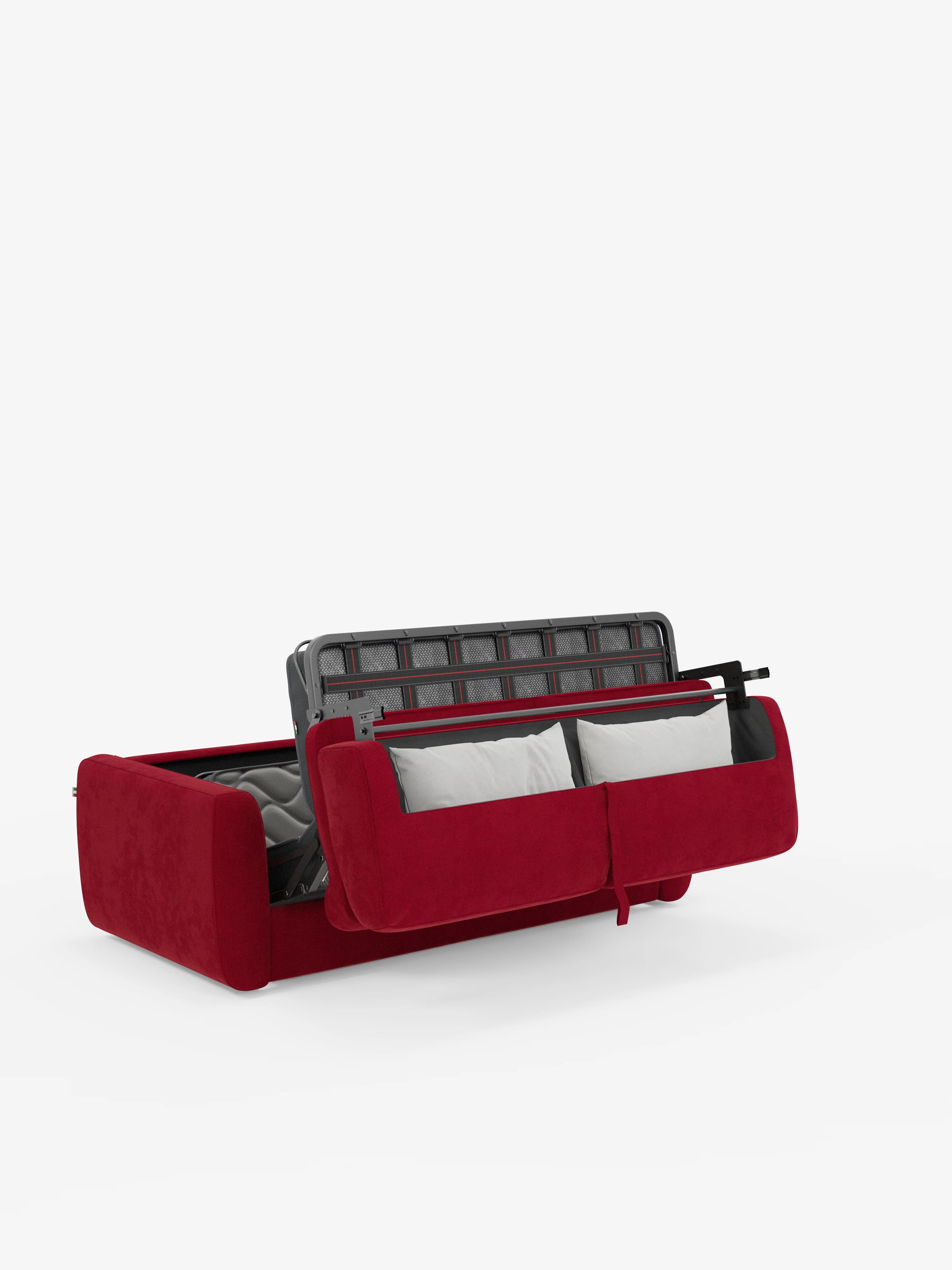 Leonida divano letto sfoderabile 3 posti - materasso alto 18 cm incluso e vano porta-cuscini in Tessuto Smacchiabile