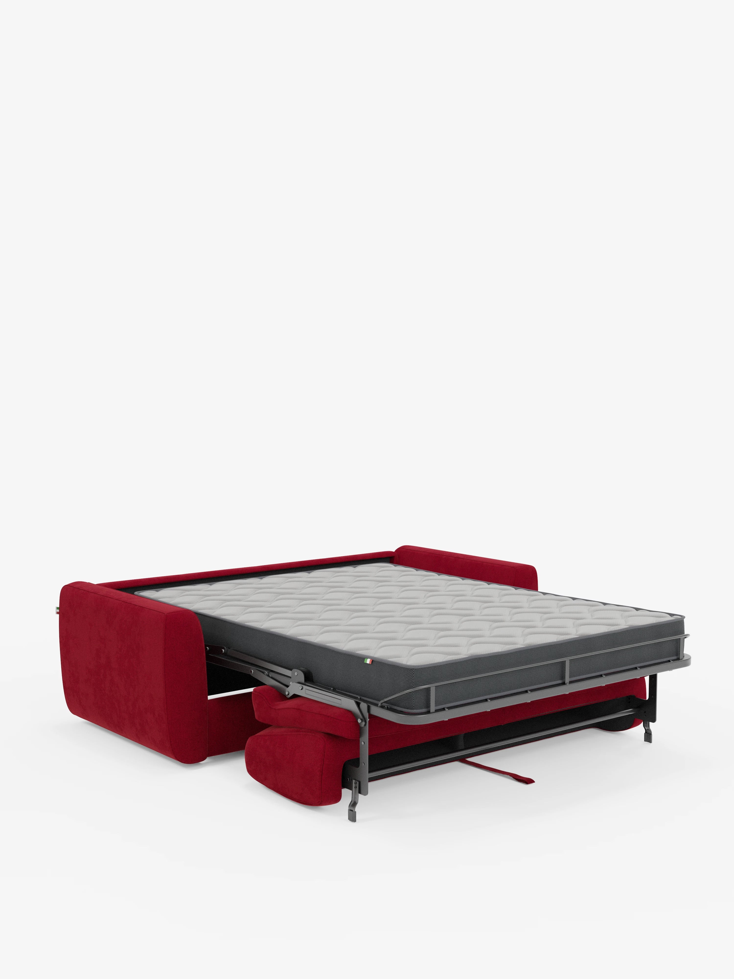 Leonida divano letto sfoderabile 3 posti - materasso alto 18 cm incluso e vano porta-cuscini in Tessuto Smacchiabile