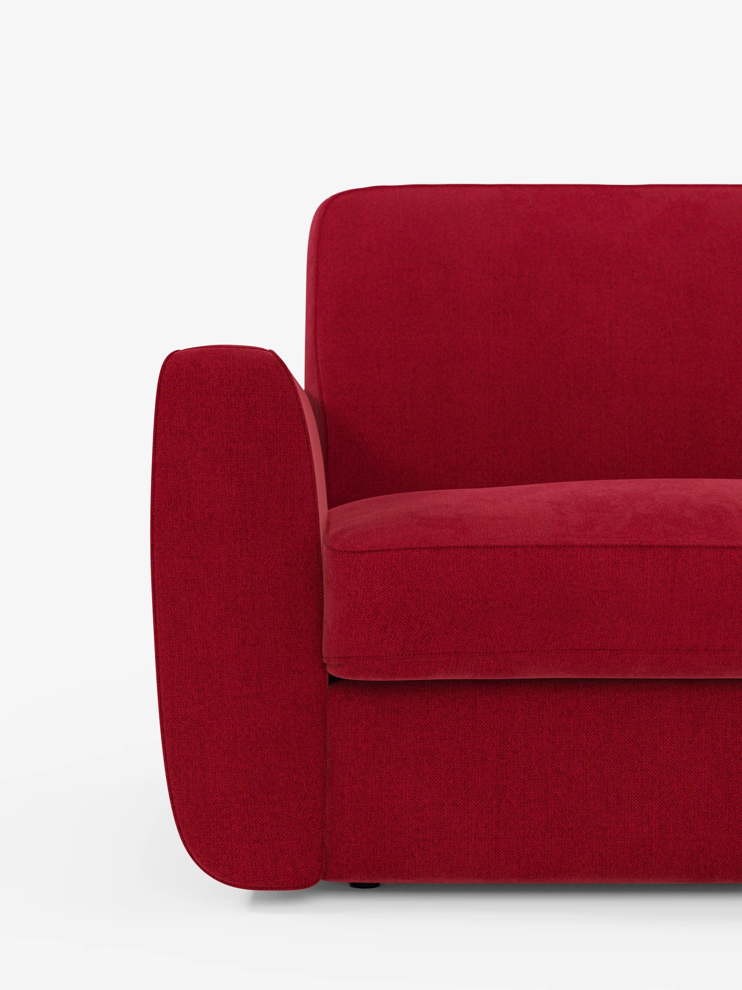 Leonida divano letto sfoderabile 3 posti - materasso alto 18 cm incluso e vano porta-cuscini in Tessuto Smacchiabile