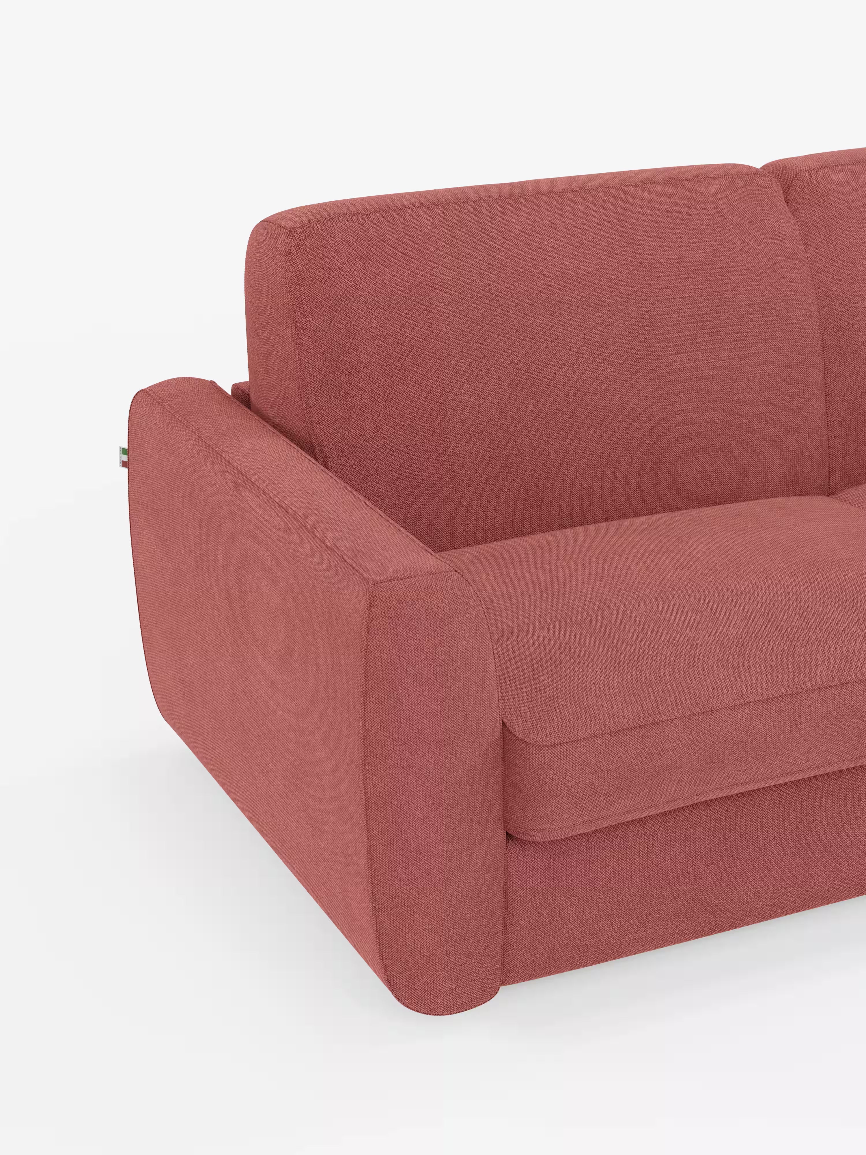 Leonida divano letto sfoderabile 3 posti - materasso alto 18 cm incluso e vano porta-cuscini in Tessuto Smacchiabile