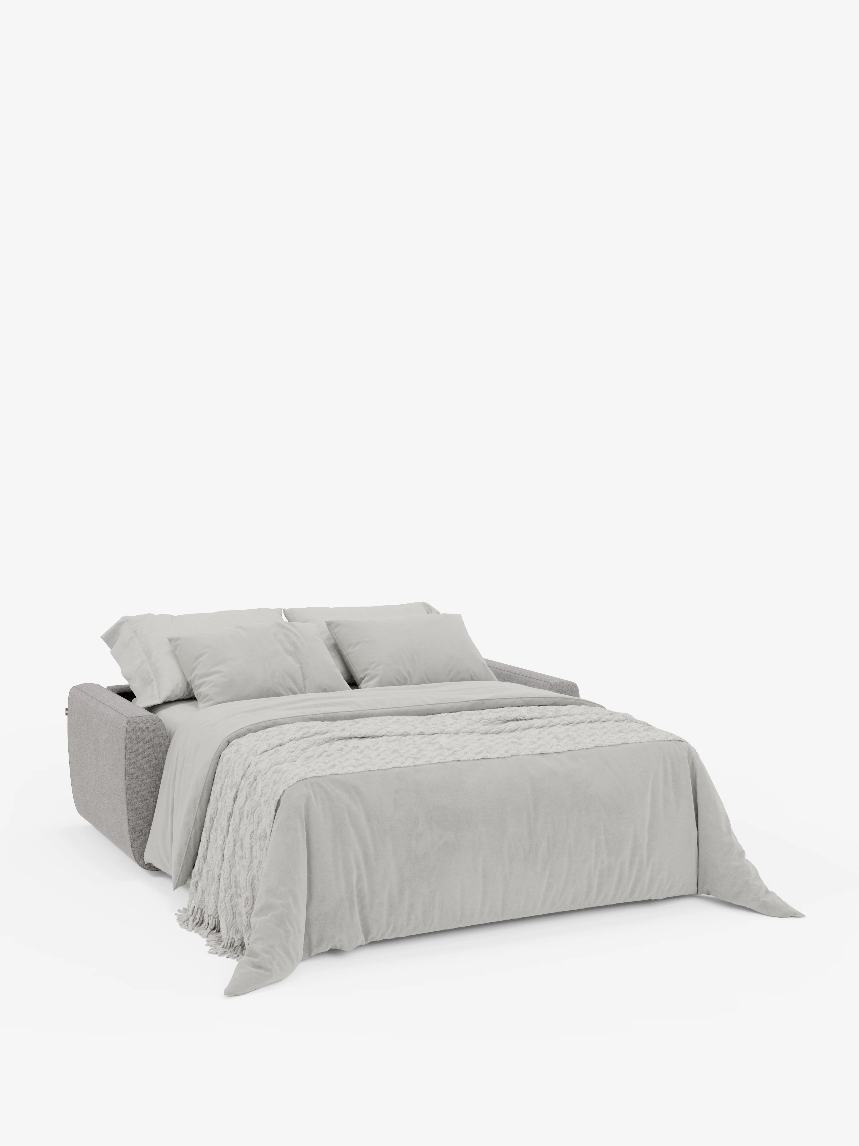 Leonida divano letto sfoderabile 3 posti - materasso alto 18 cm incluso e vano porta-cuscini in Tessuto Smacchiabile
