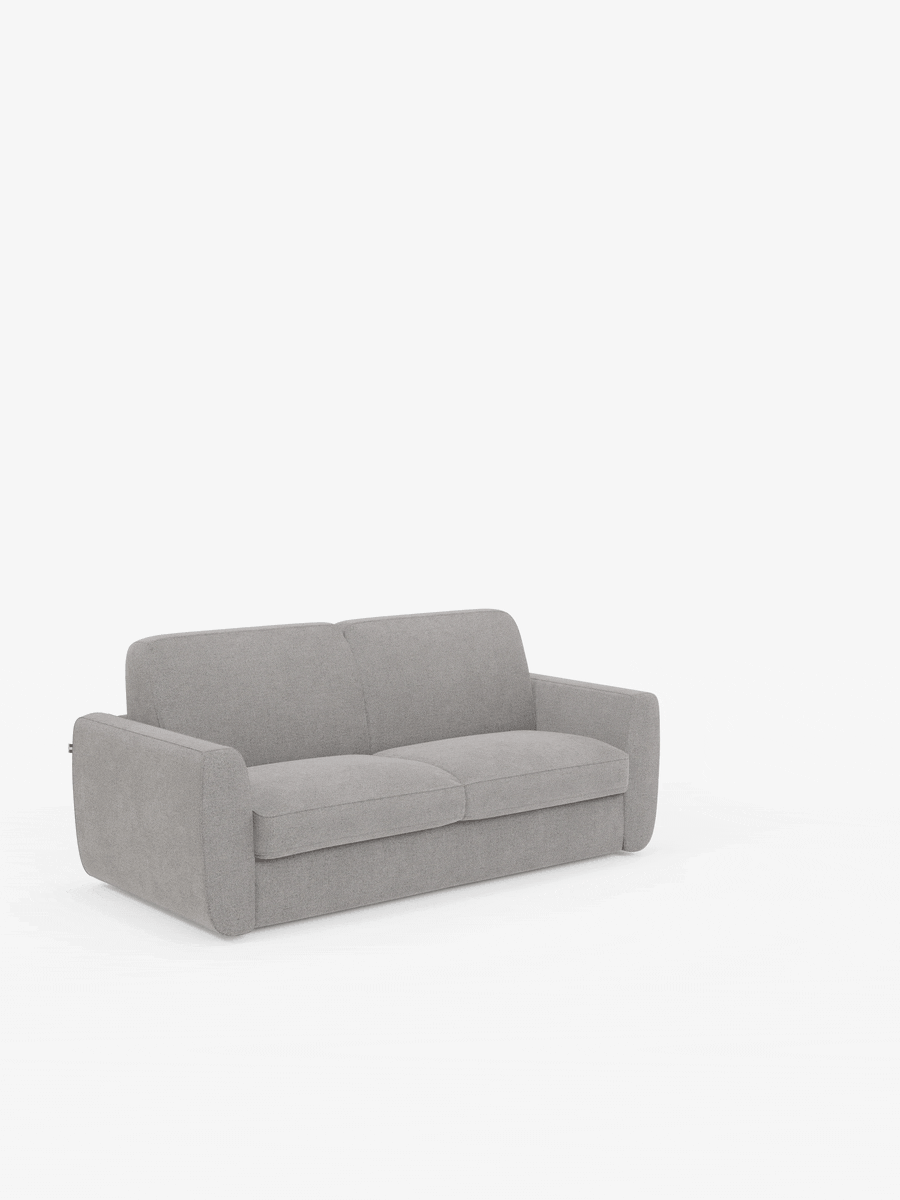 Leonida divano letto sfoderabile 3 posti - materasso alto 18 cm incluso e vano porta-cuscini in Tessuto Smacchiabile