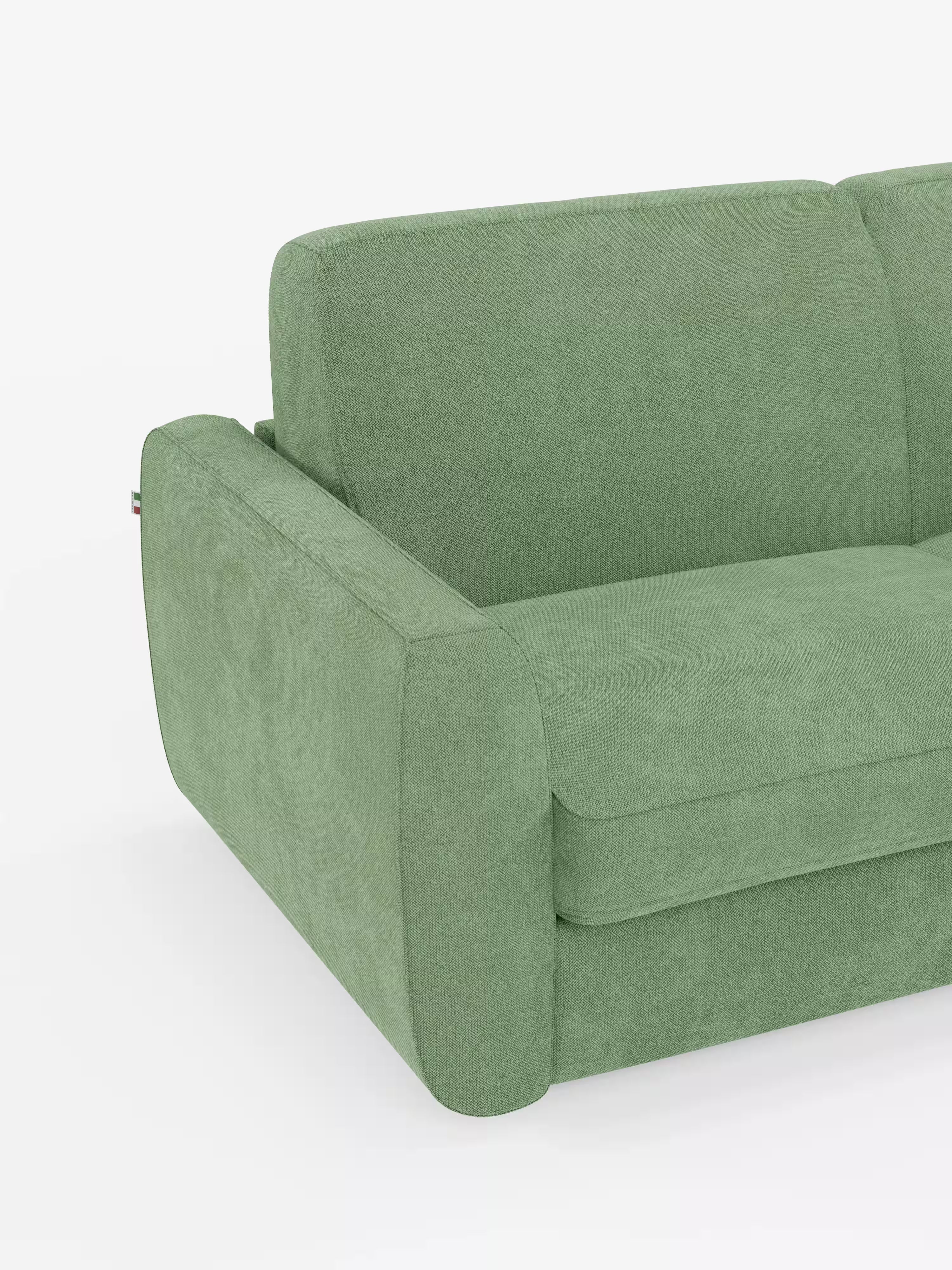 Leonida divano letto sfoderabile 3 posti - materasso alto 18 cm incluso e vano porta-cuscini in Tessuto Smacchiabile