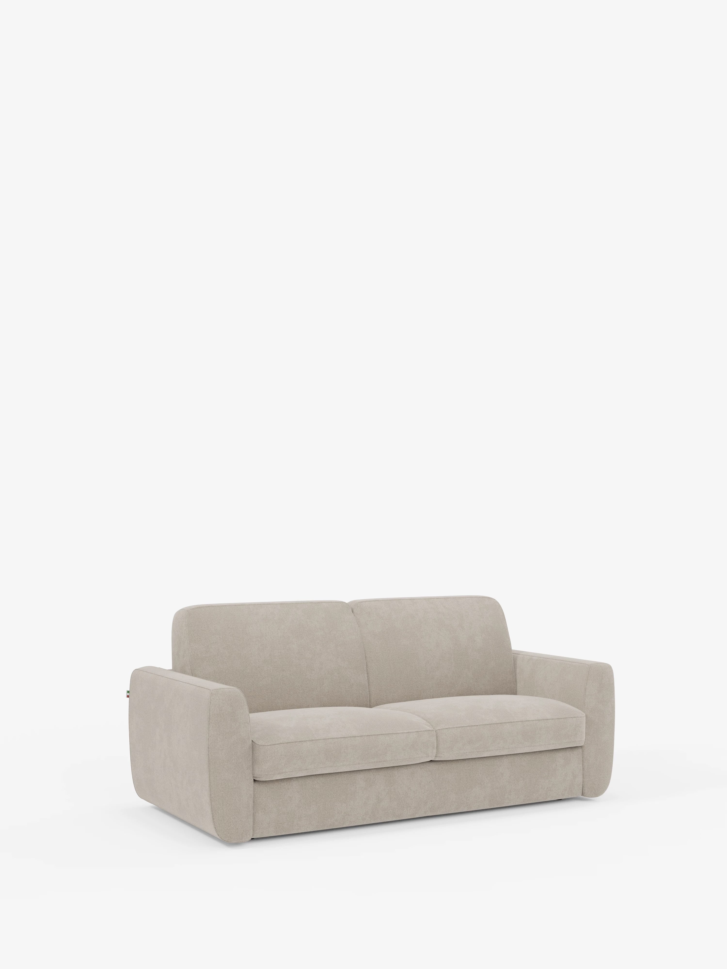 Leonida divano letto sfoderabile 3 posti - materasso alto 18 cm incluso e vano porta-cuscini in Tessuto Smacchiabile