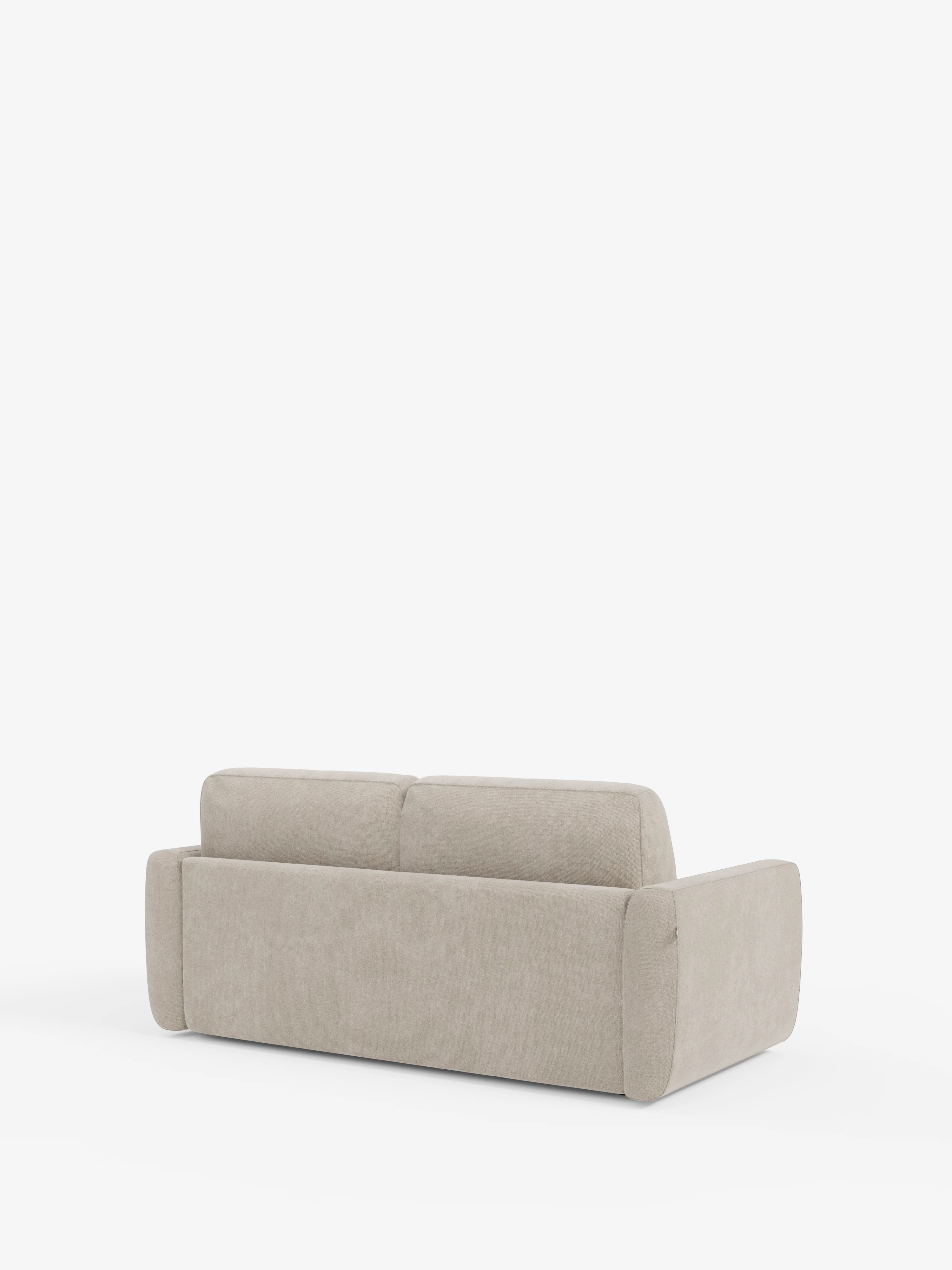 Leonida divano letto sfoderabile 3 posti - materasso alto 18 cm incluso e vano porta-cuscini in Tessuto Smacchiabile