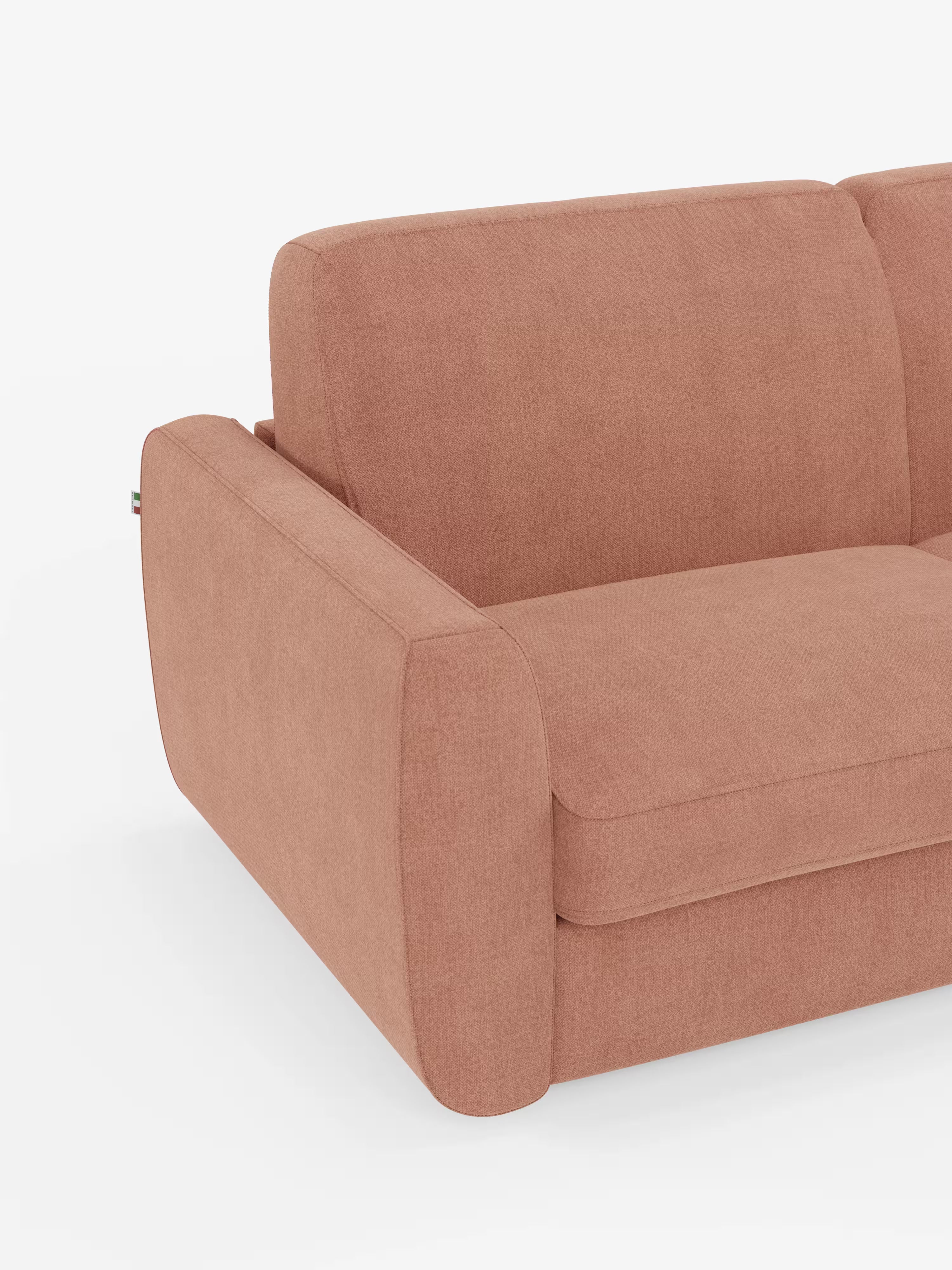 Leonida divano letto sfoderabile 3 posti - materasso alto 18 cm incluso e vano porta-cuscini in Tessuto Smacchiabile