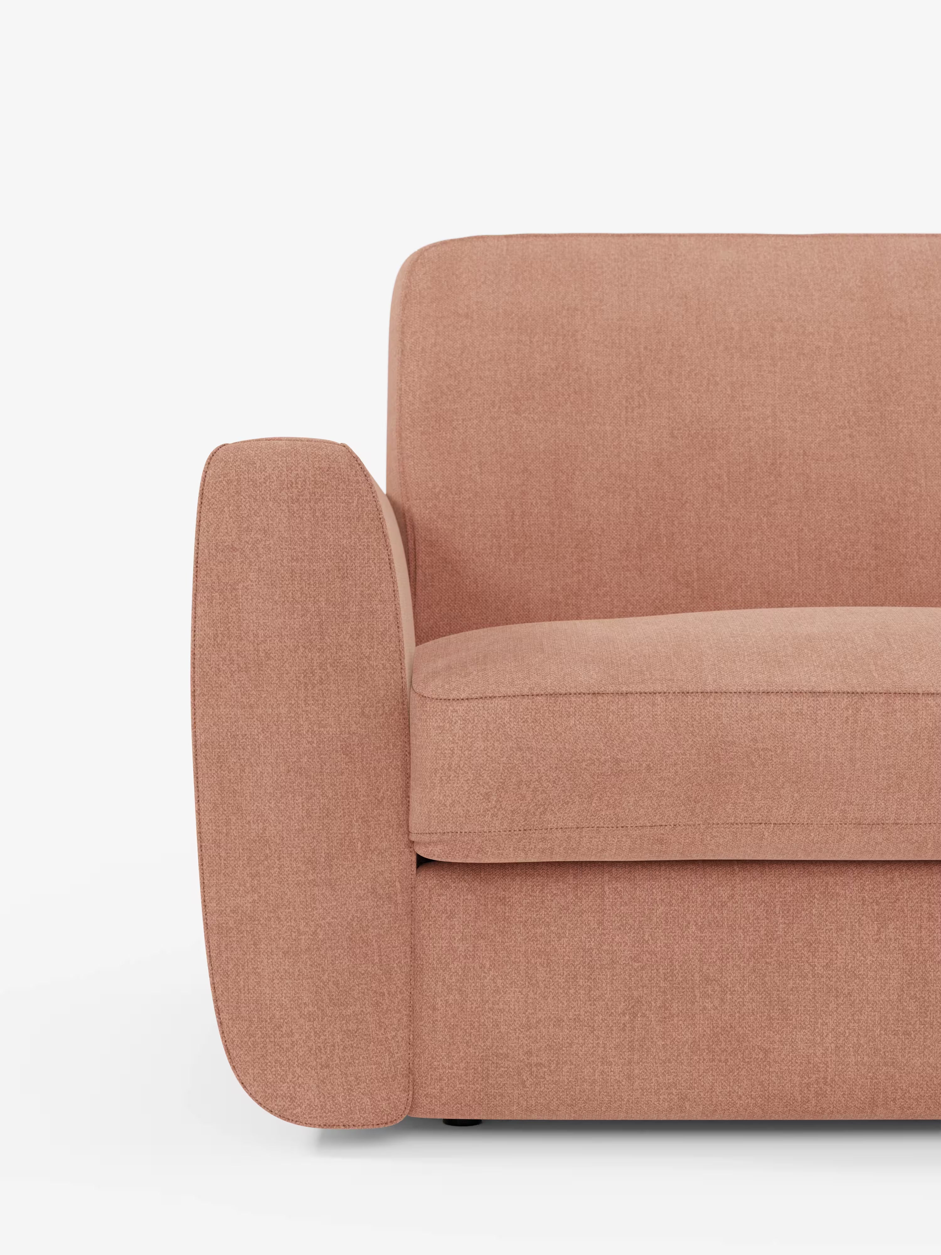 Leonida divano letto sfoderabile 3 posti - materasso alto 18 cm incluso e vano porta-cuscini in Tessuto Smacchiabile
