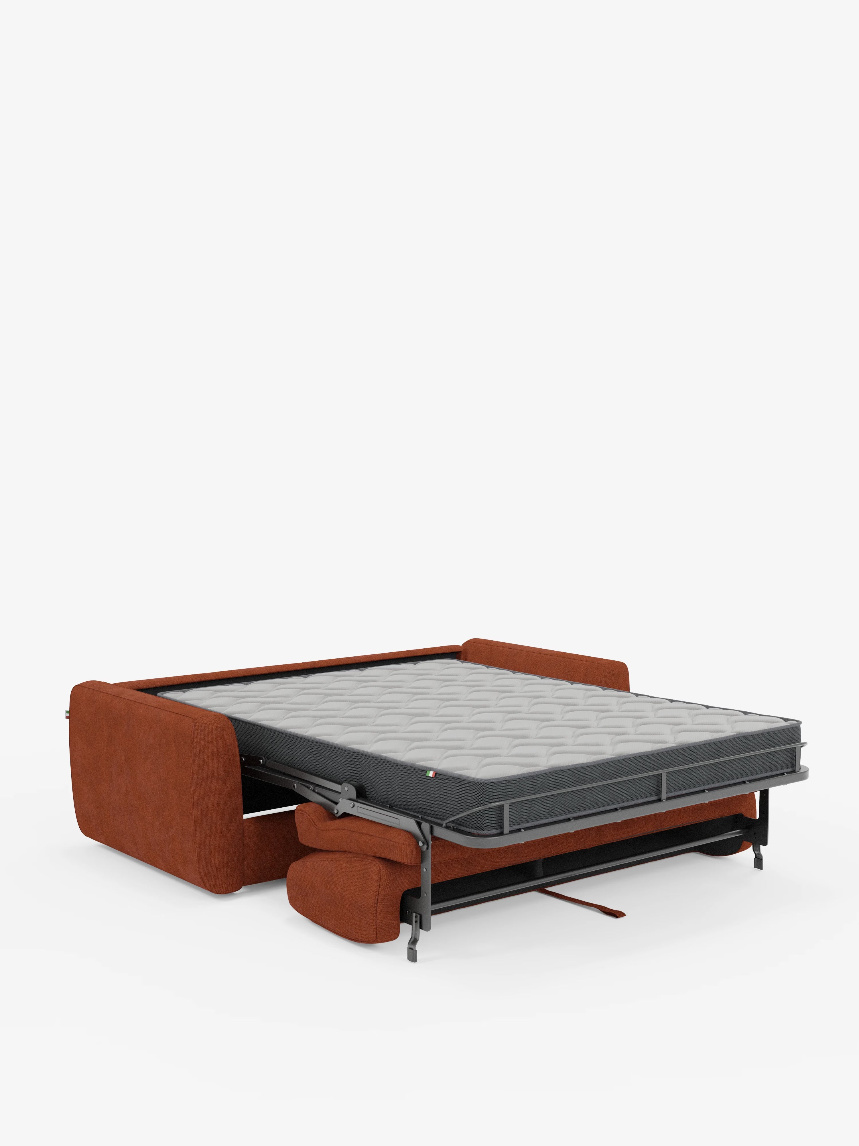 Leonida divano letto sfoderabile 3 posti - materasso alto 18 cm incluso e vano porta-cuscini in Tessuto Smacchiabile