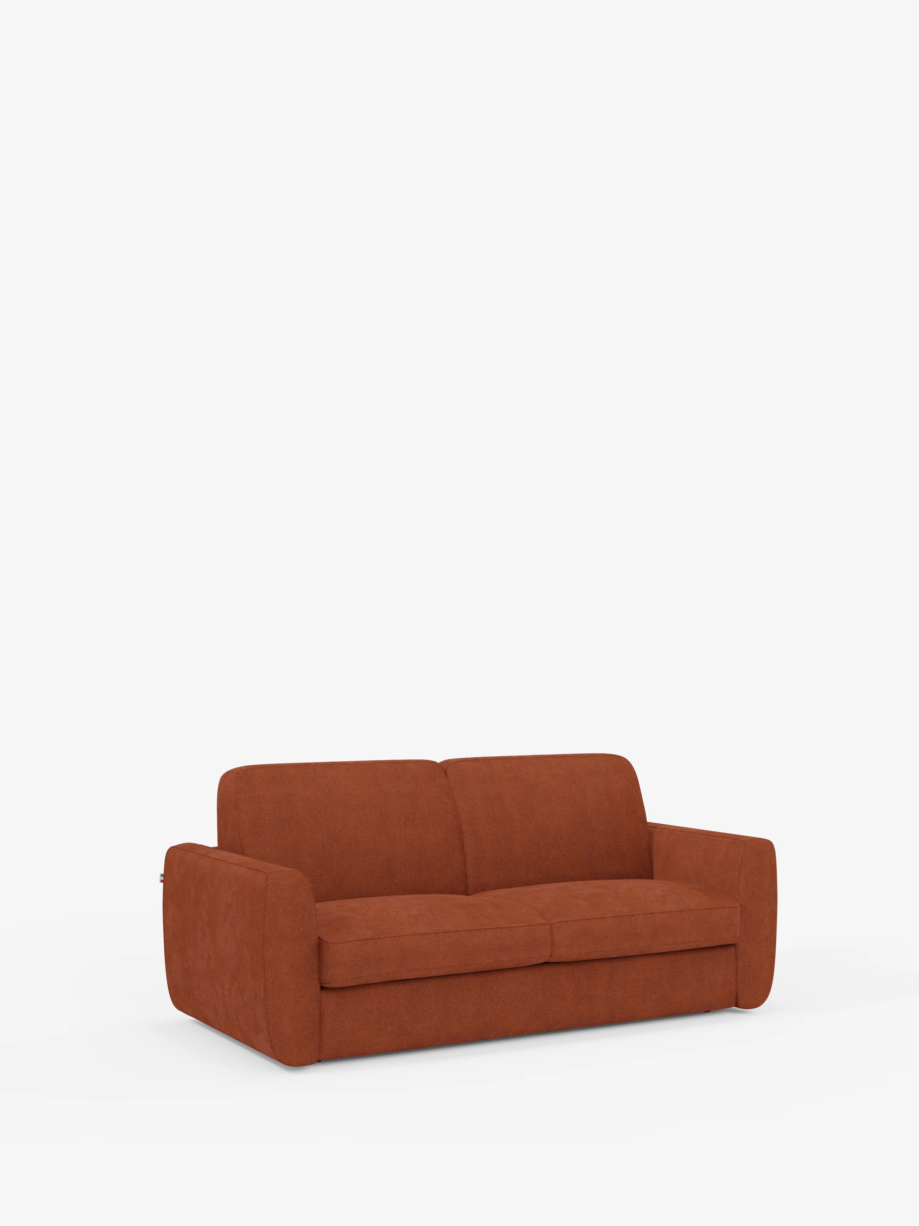 Leonida divano letto sfoderabile 3 posti - materasso alto 18 cm incluso e vano porta-cuscini in Tessuto Smacchiabile