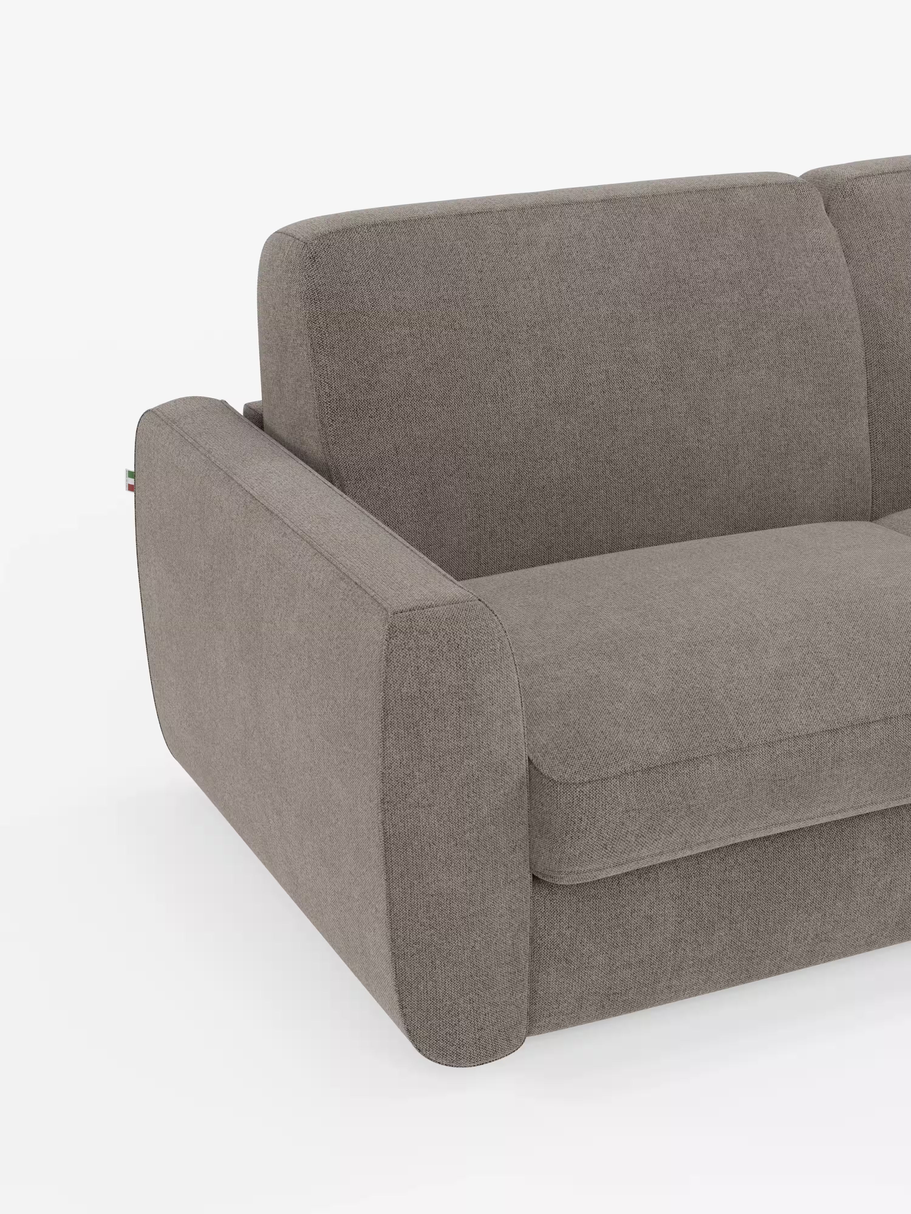 Leonida divano letto sfoderabile 3 posti - materasso alto 18 cm incluso e vano porta-cuscini in Tessuto Smacchiabile