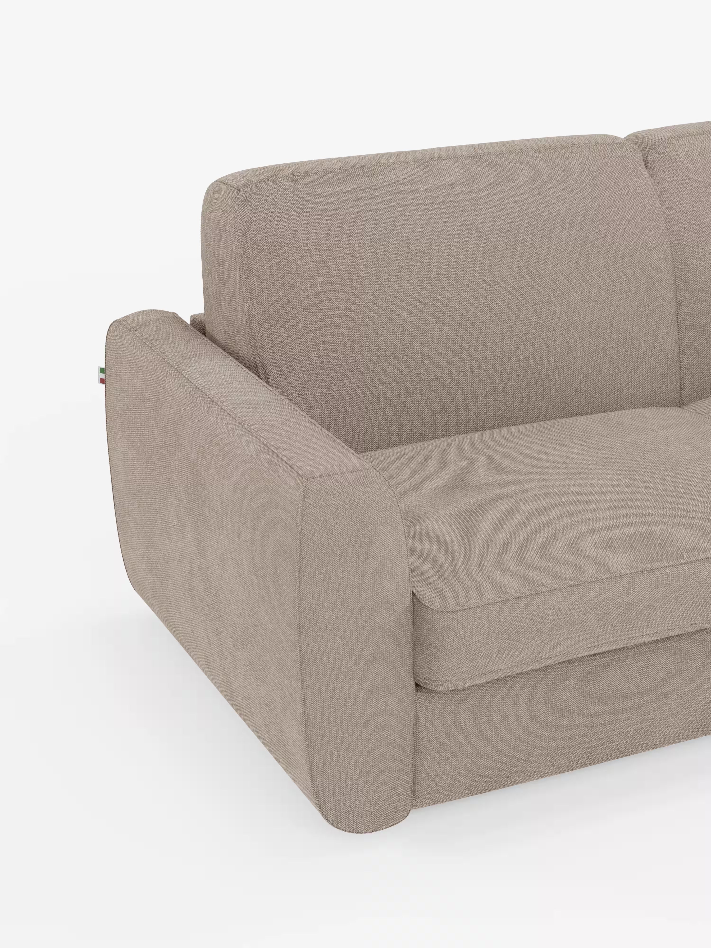 Leonida divano letto sfoderabile 3 posti - materasso alto 18 cm incluso e vano porta-cuscini in Tessuto Smacchiabile