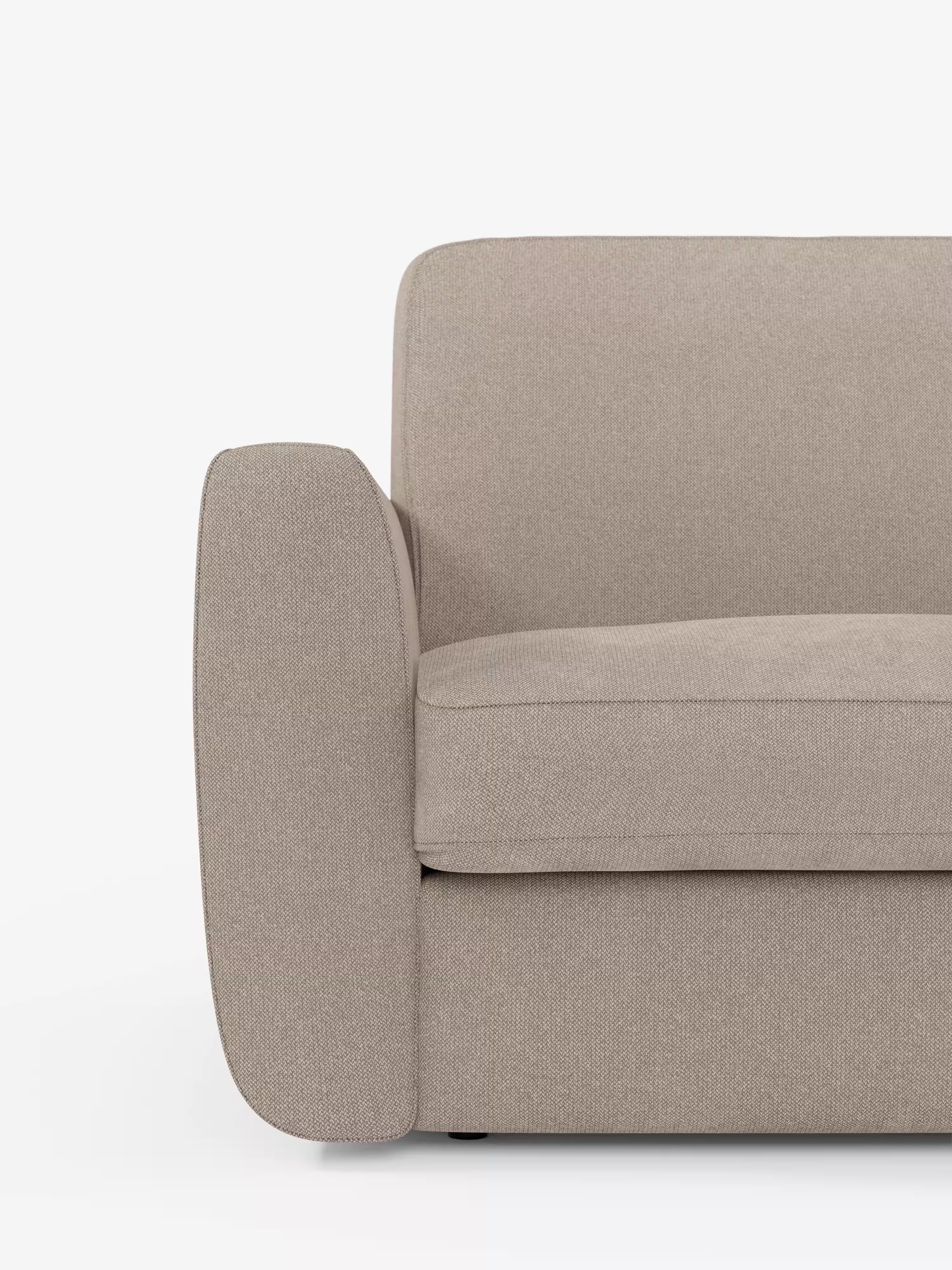 Leonida divano letto sfoderabile 3 posti - materasso alto 18 cm incluso e vano porta-cuscini in Tessuto Smacchiabile