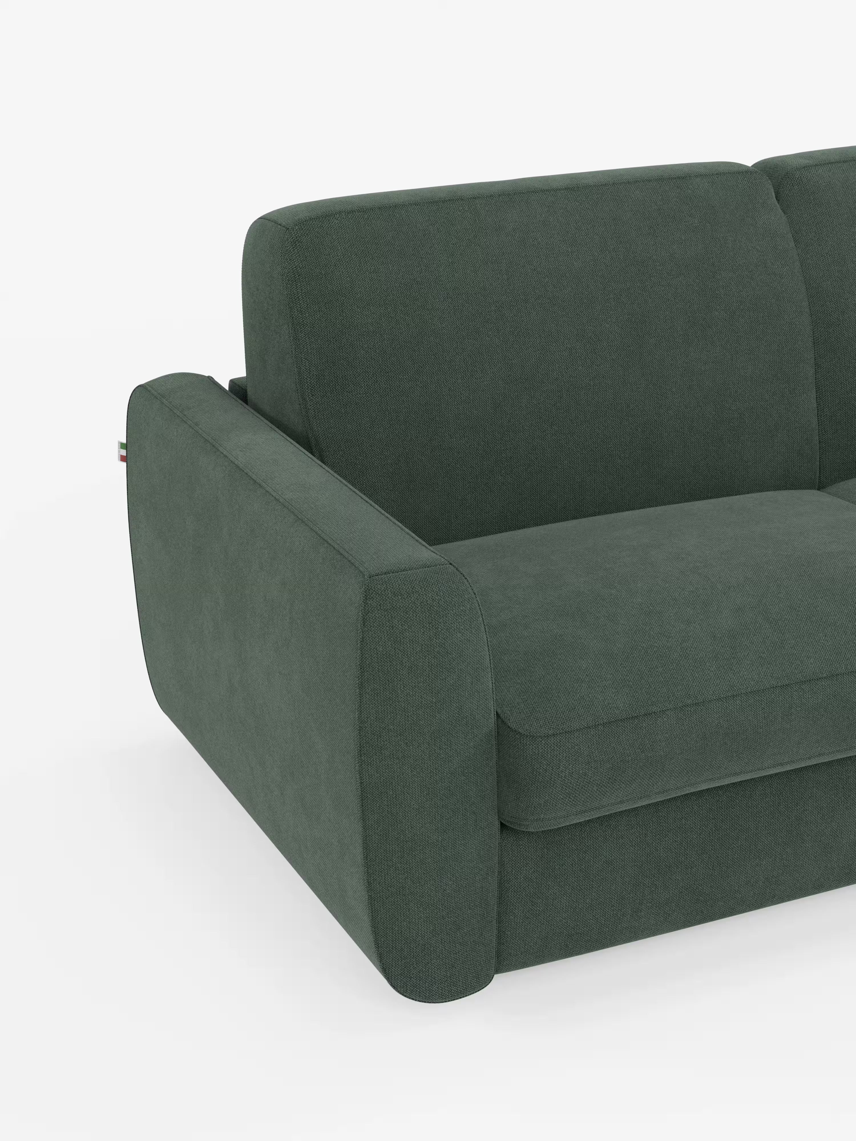 Leonida divano letto sfoderabile 3 posti - materasso alto 18 cm incluso e vano porta-cuscini in Tessuto Smacchiabile