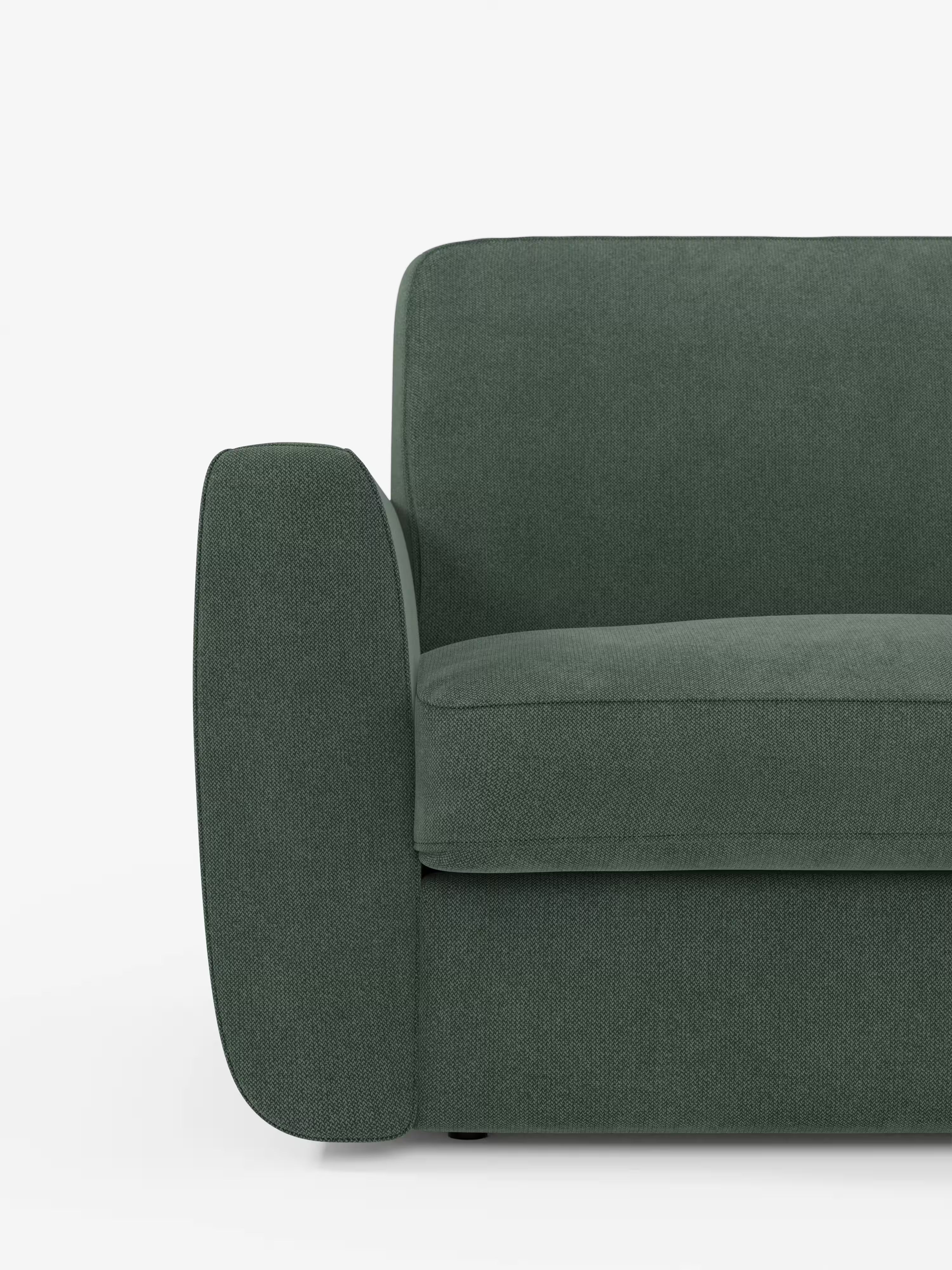 Leonida divano letto sfoderabile 3 posti - materasso alto 18 cm incluso e vano porta-cuscini in Tessuto Smacchiabile