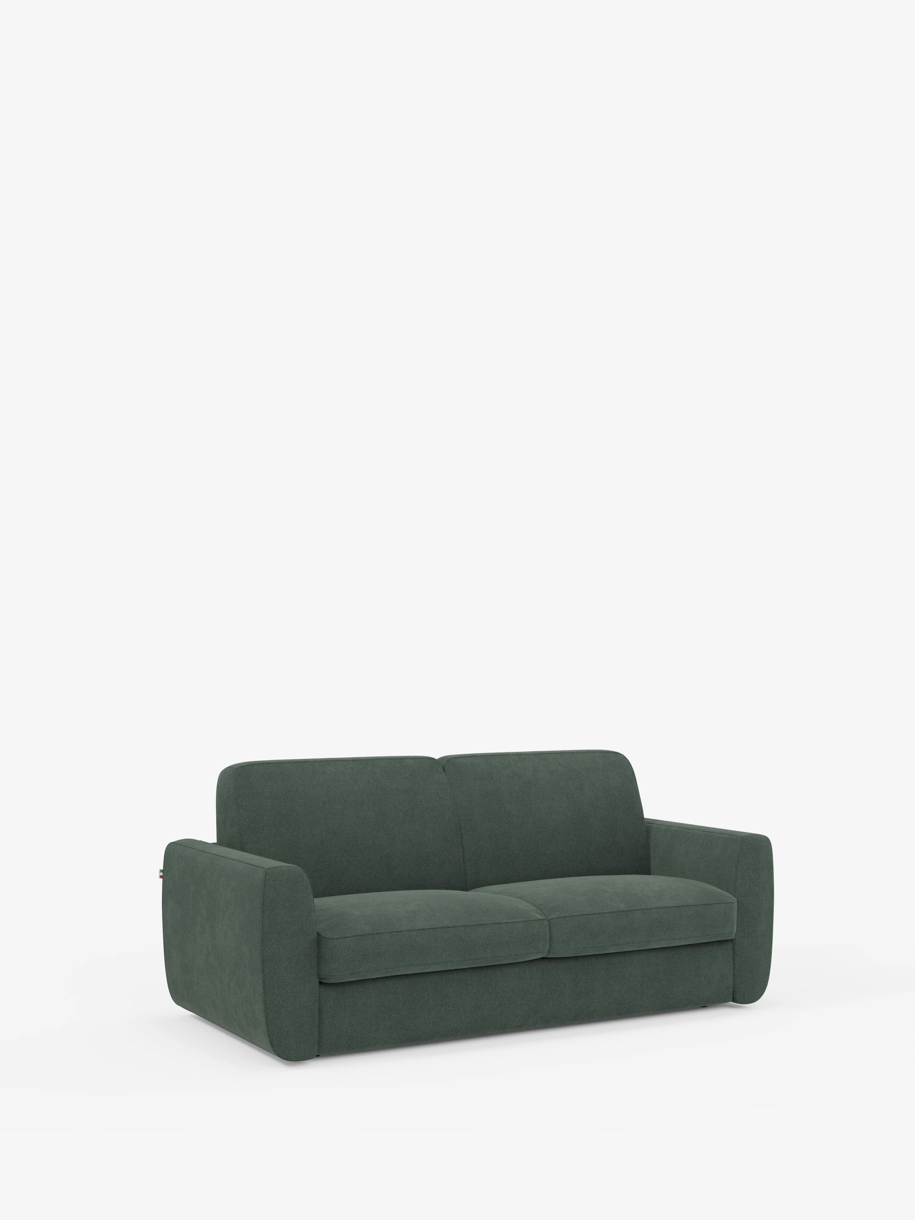 Leonida divano letto sfoderabile 3 posti - materasso alto 18 cm incluso e vano porta-cuscini in Tessuto Smacchiabile