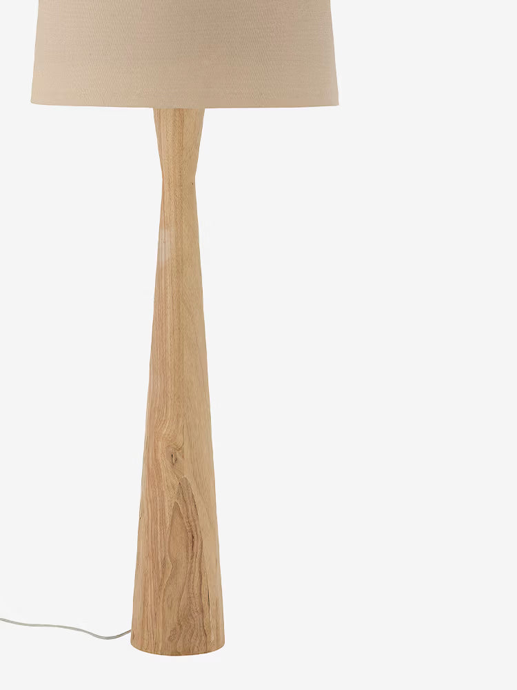 Leonor lámpara de pie de madera y pantalla de lino – Estilo cottage