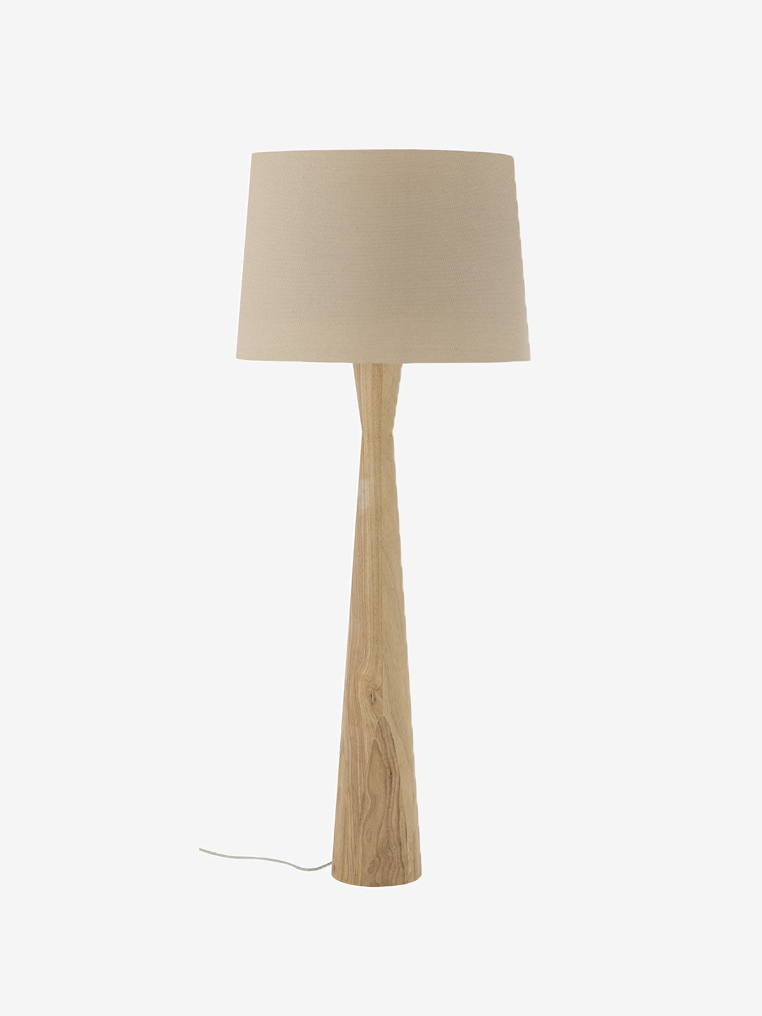 Lampadaire Leonor en bois avec abat-jour en lin – Style cottage