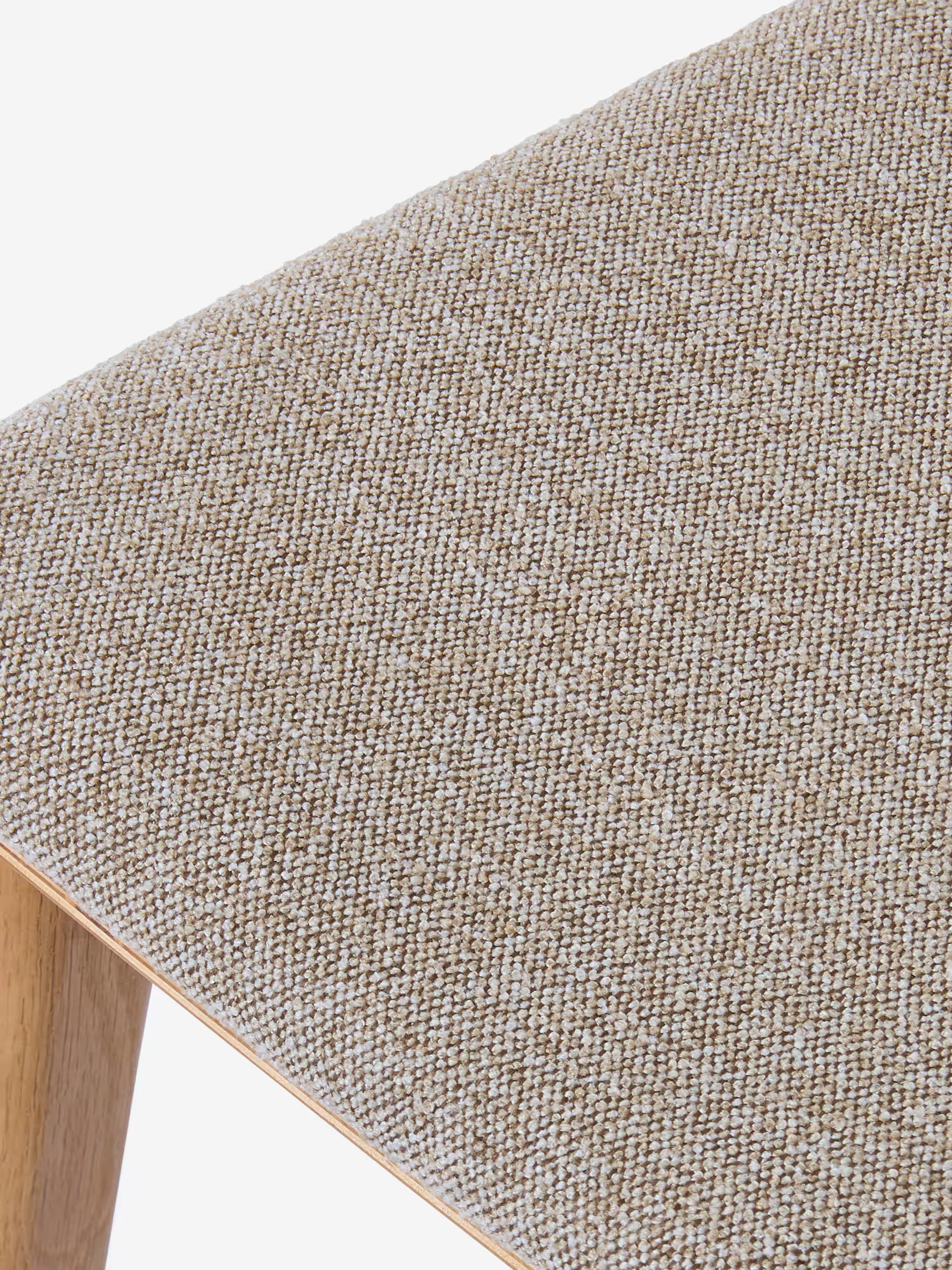 Livo Chaise en chêne massif avec assise rembourrée en tissu beige
